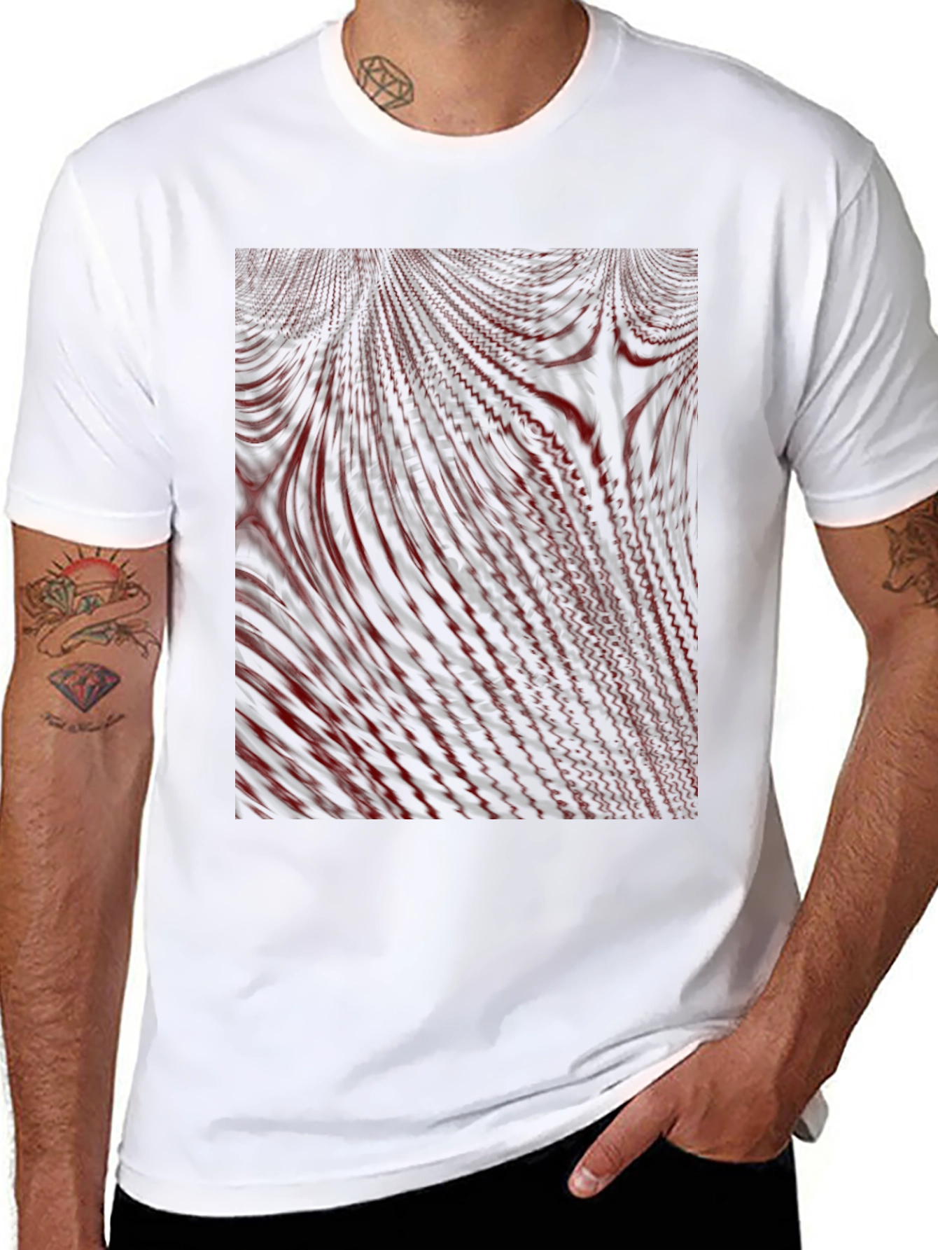 Abstract Lines Graphic Tee - Modern Black T-Shirt