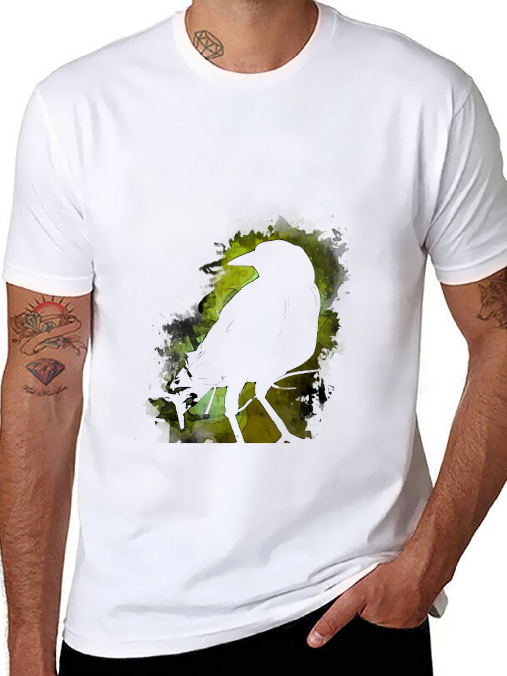 Raven Silhouette Graphic Black T-Shirt