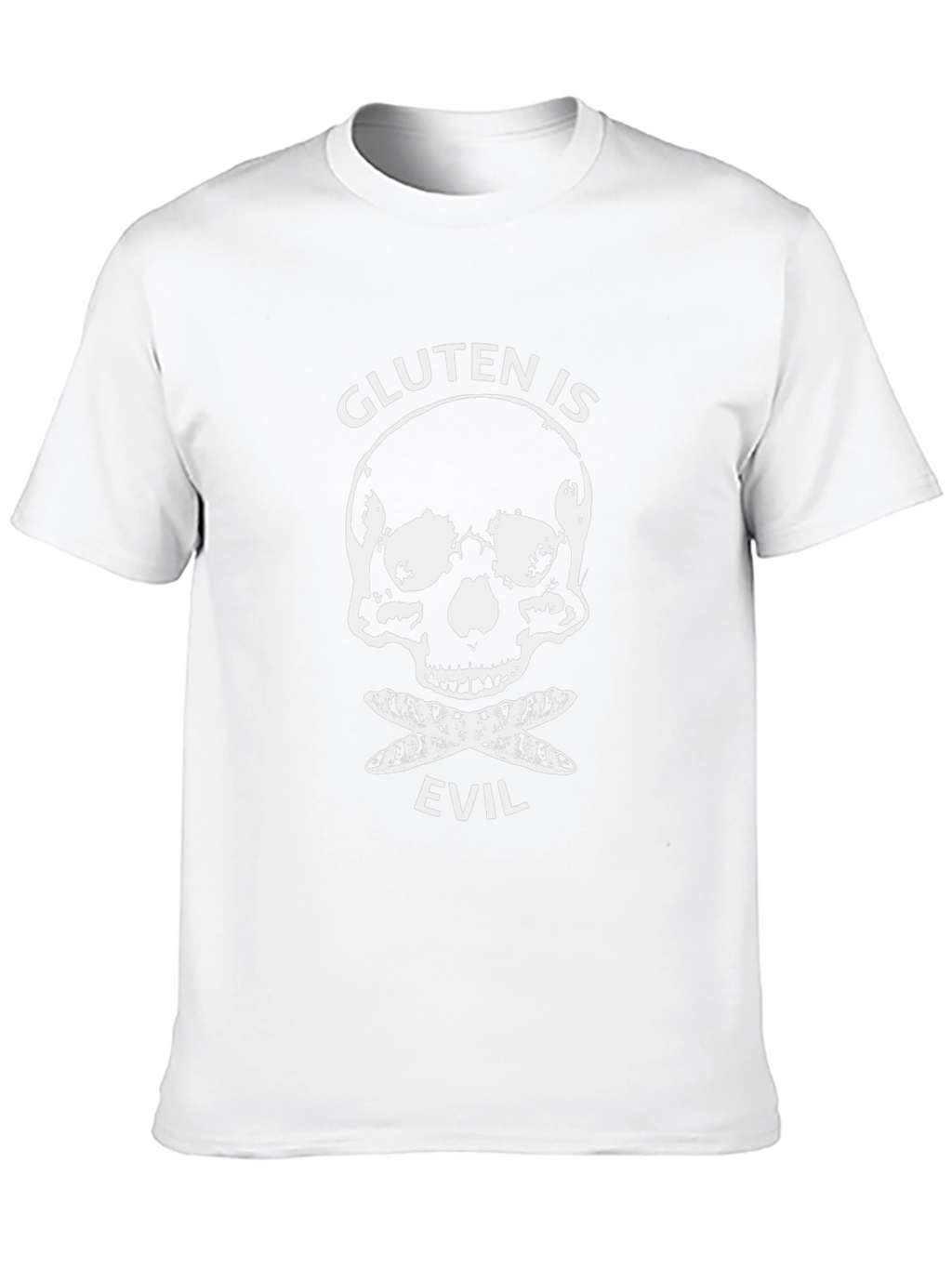 Gluten is Evil T-Shirt - Skull & Crossbones