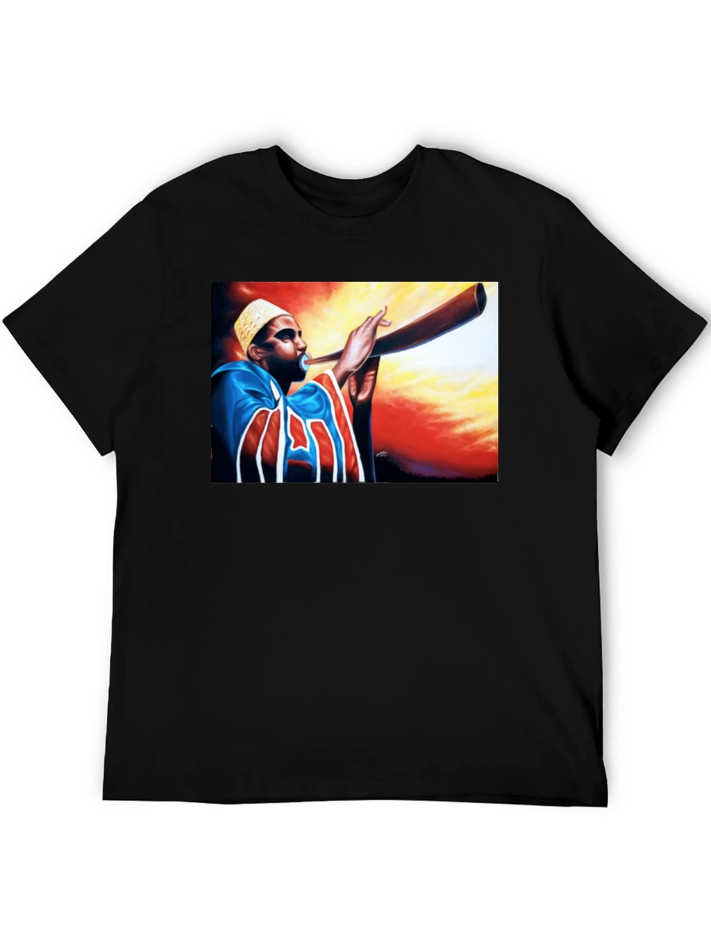 Horn Blower Graphic Tee - Stylish Black T-Shirt