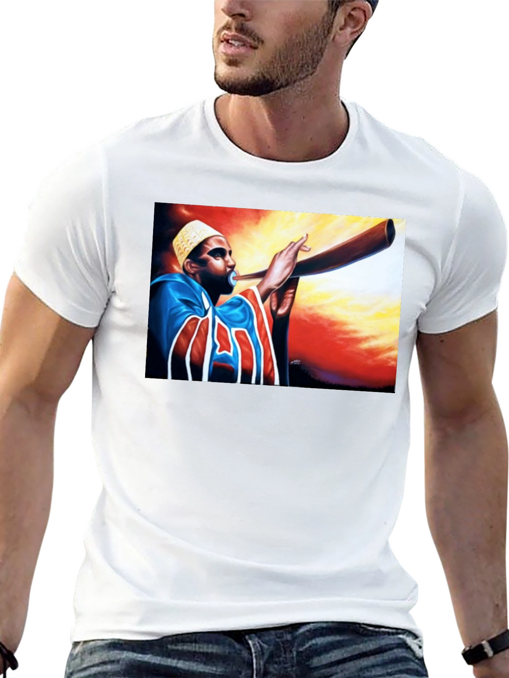 Horn Blower Graphic Tee - Stylish Black T-Shirt