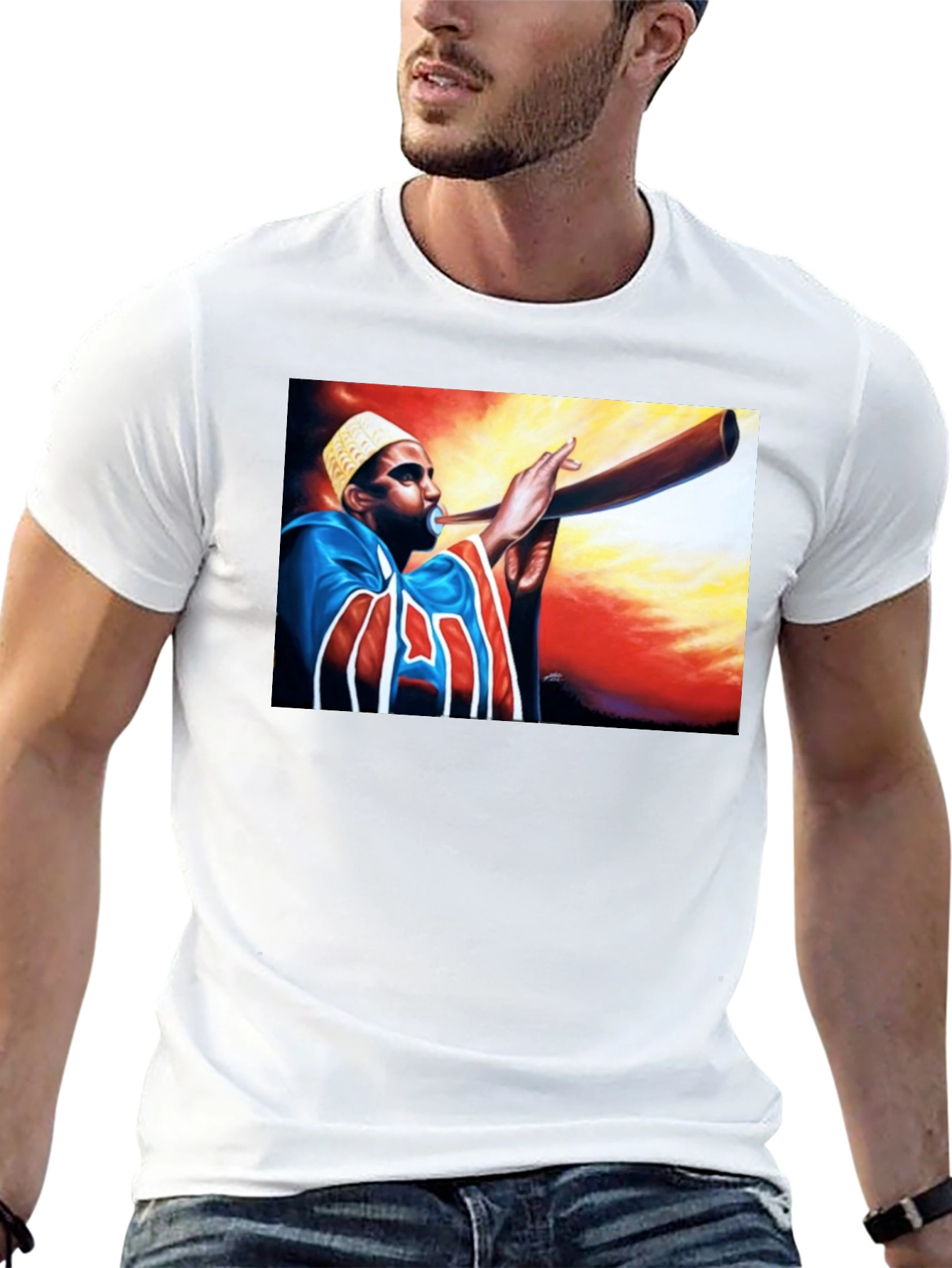 Horn Blower Graphic Tee - Stylish Black T-Shirt