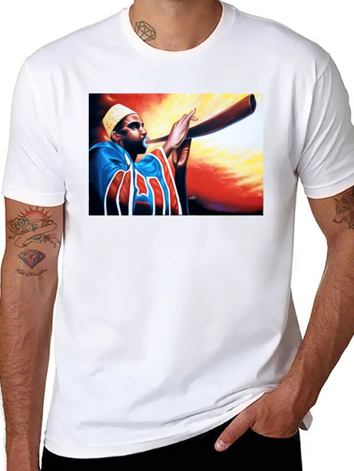 Horn Blower Graphic Tee - Stylish Black T-Shirt