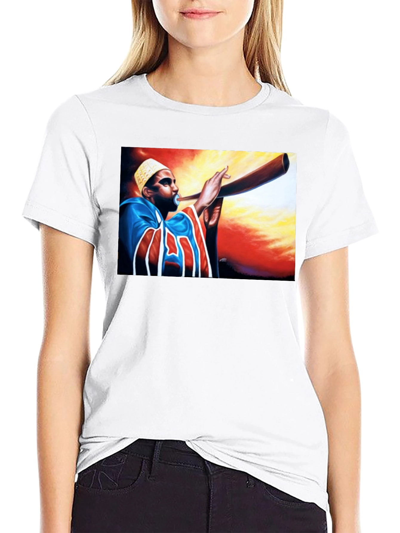 Horn Blower Graphic Tee - Stylish Black T-Shirt