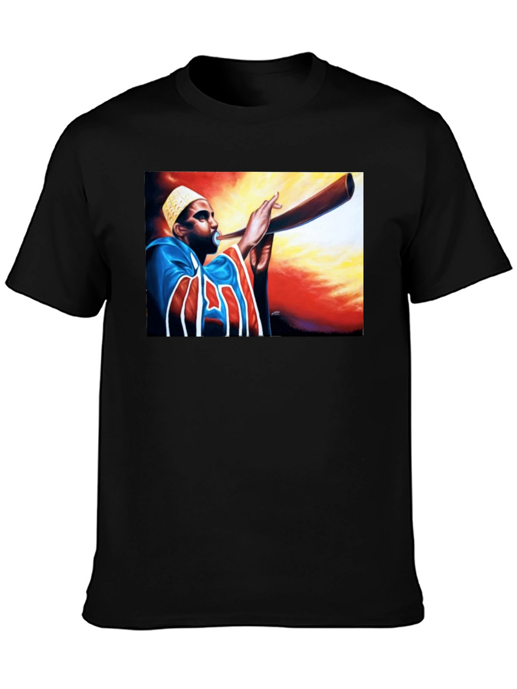 Horn Blower Graphic Tee - Stylish Black T-Shirt