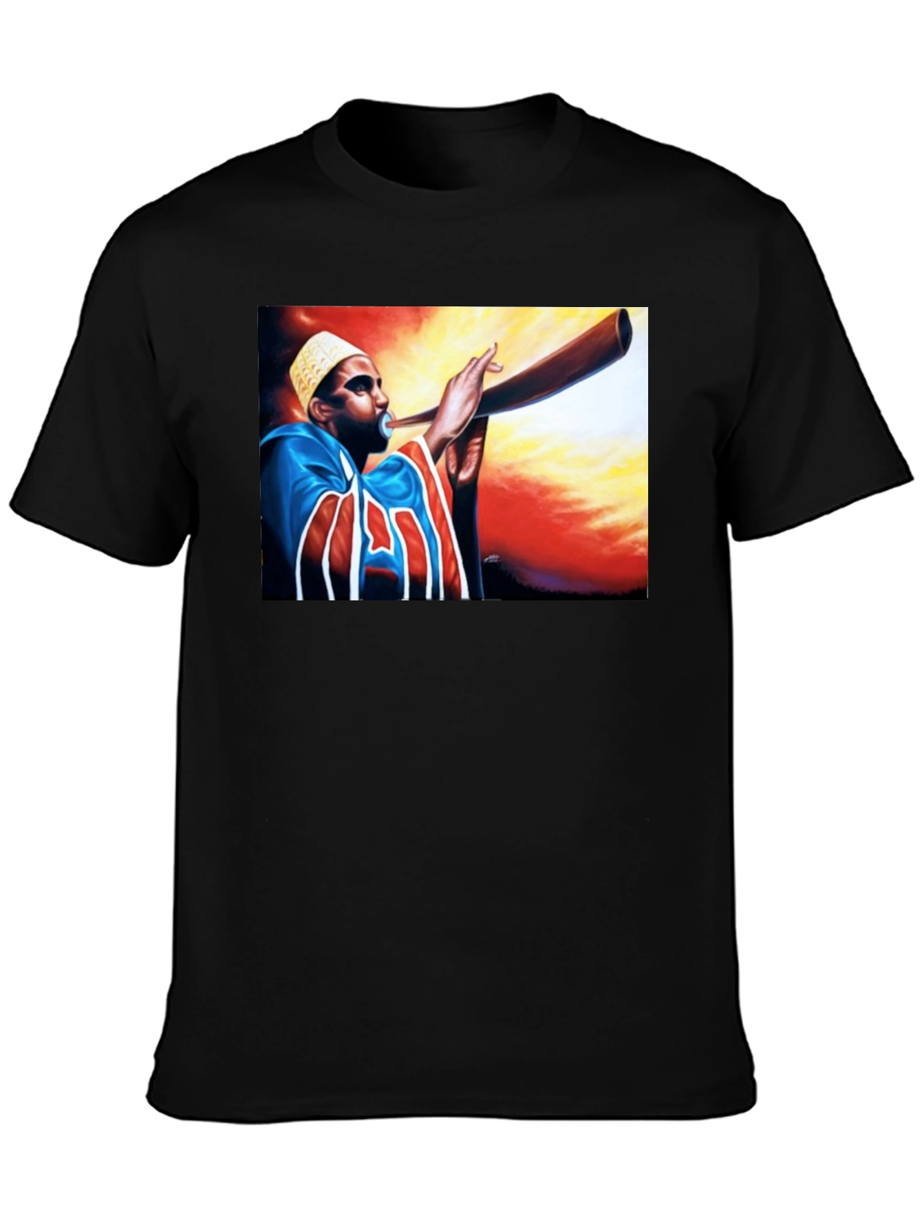 Horn Blower Graphic Tee - Stylish Black T-Shirt