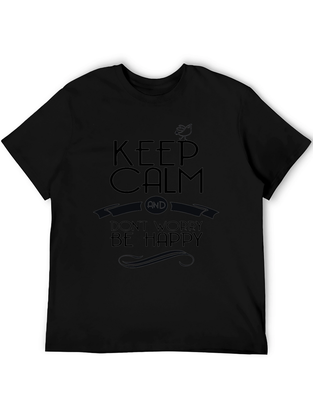 Keep Calm Graphic Tee - Black Casual T-Shirt