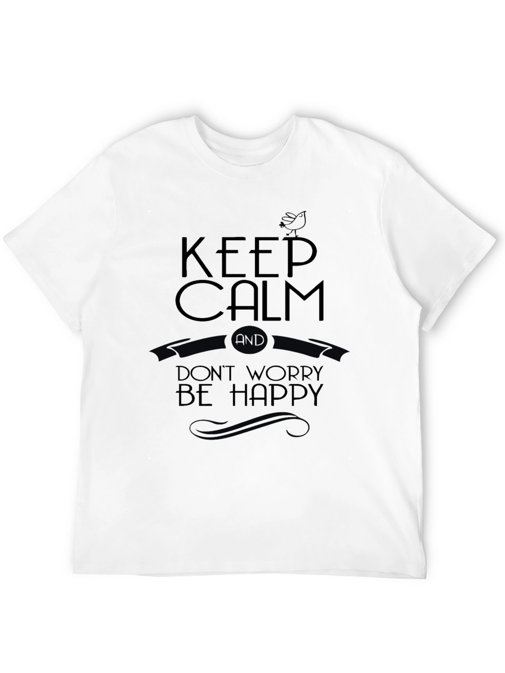 Keep Calm Graphic Tee - Black Casual T-Shirt