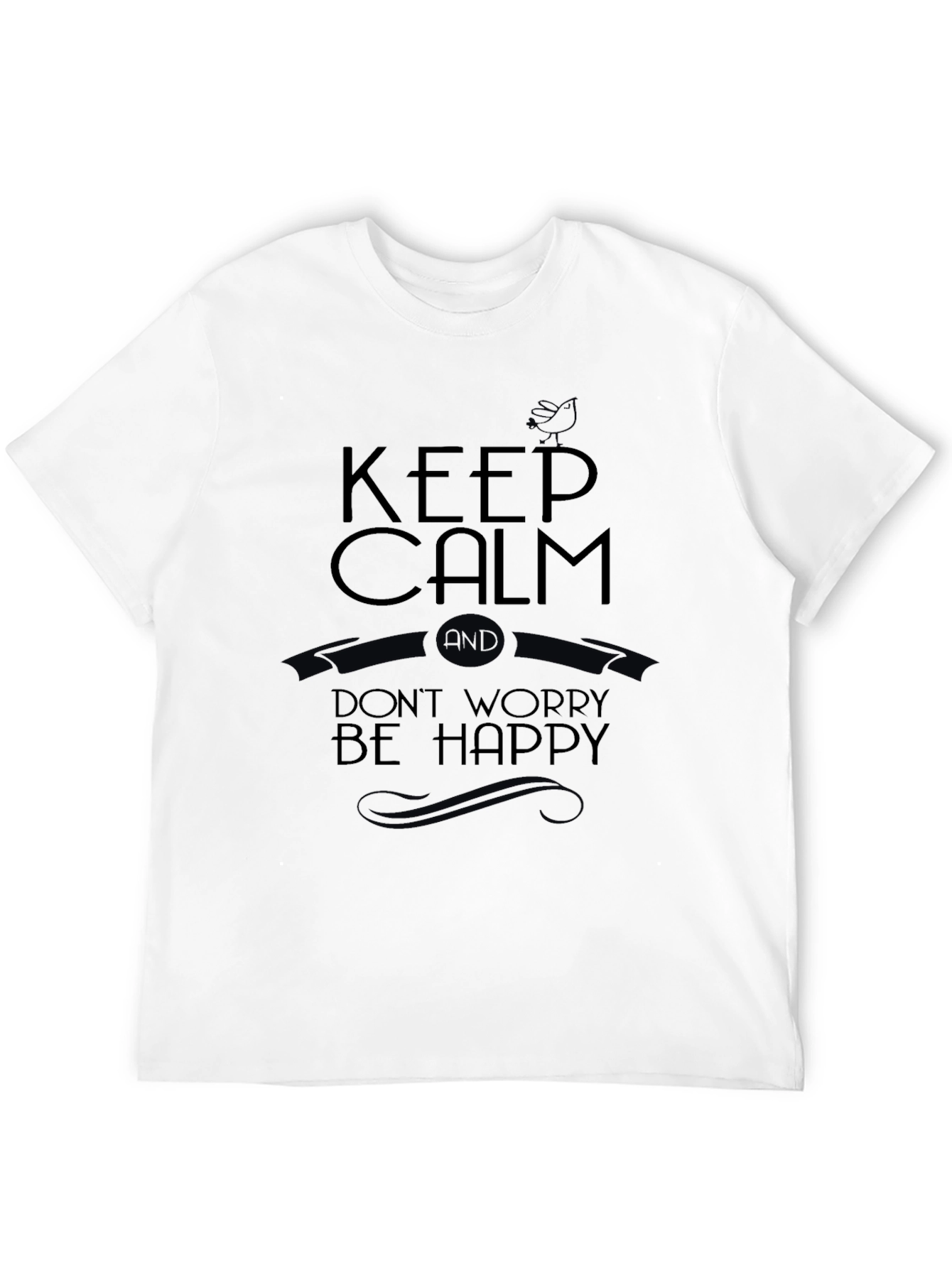 Keep Calm Graphic Tee - Black Casual T-Shirt