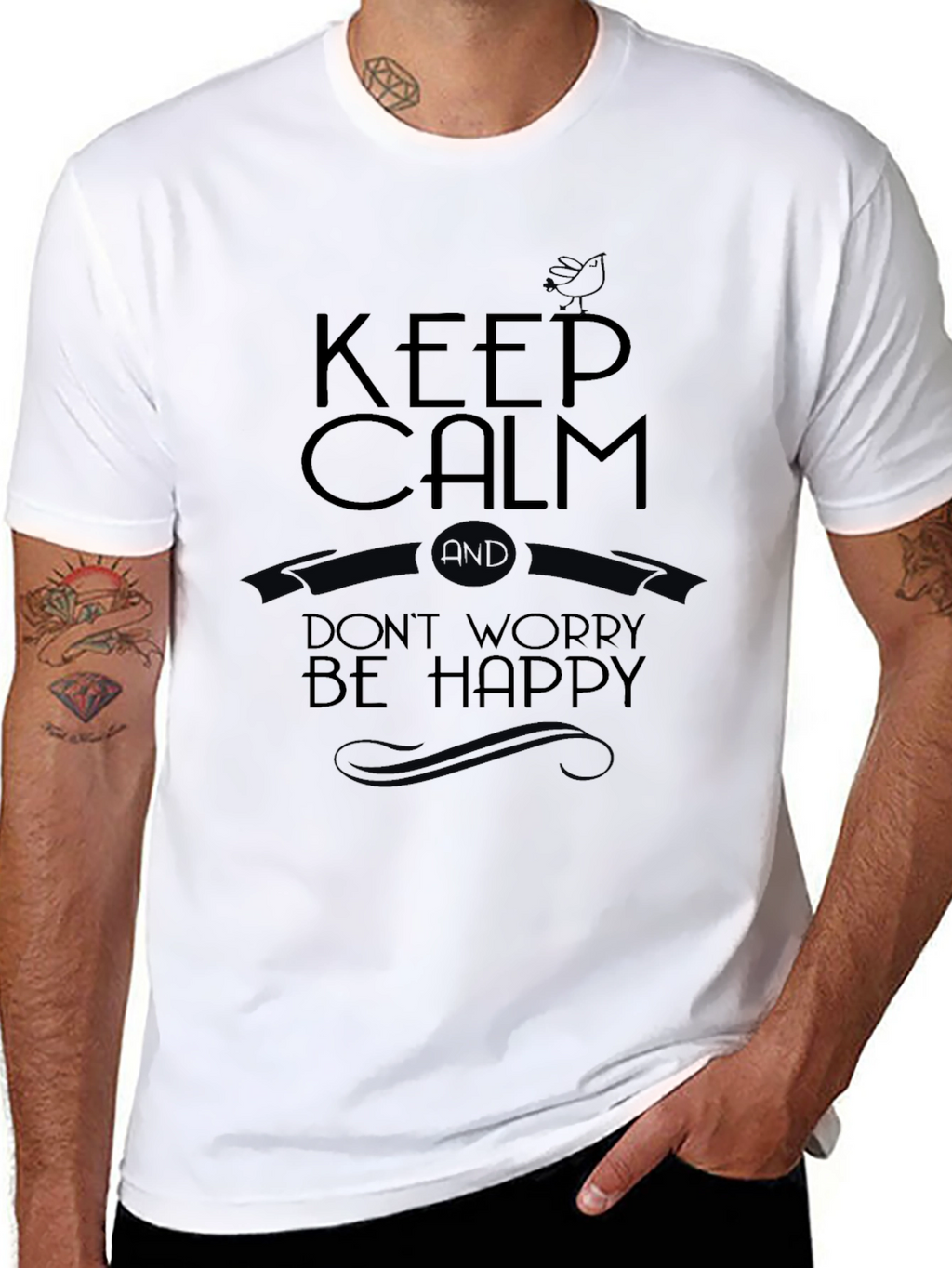 Keep Calm Graphic Tee - Black Casual T-Shirt