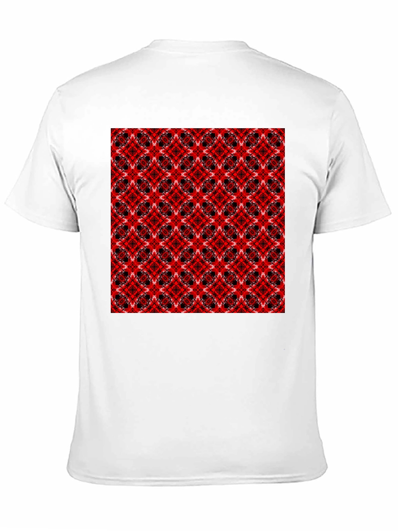 Geometric Pattern T-Shirt - Red & Black Design