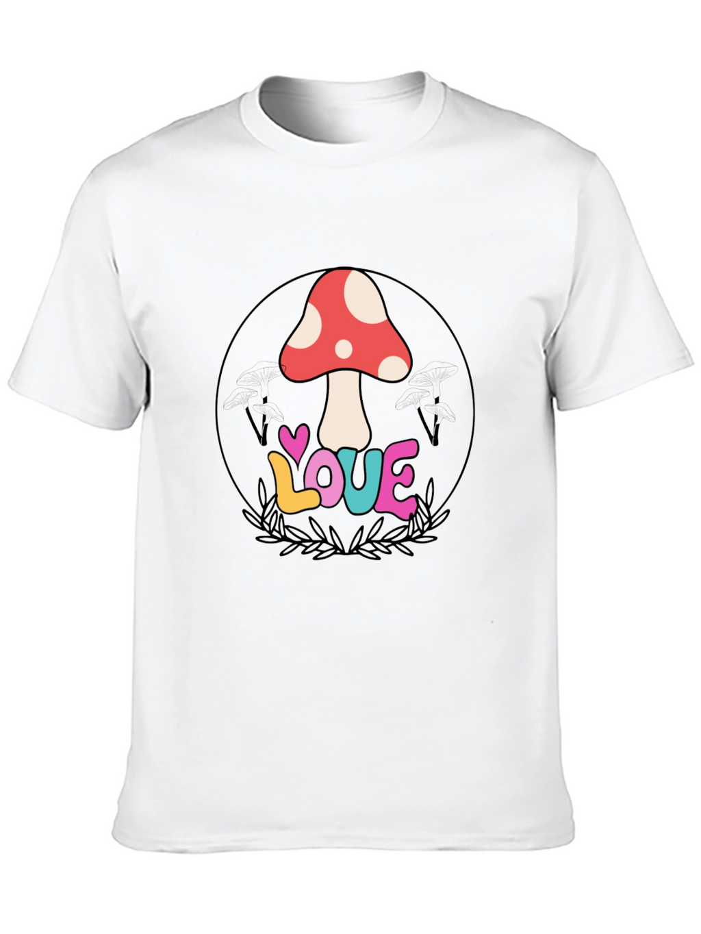 Mushroom Love Graphic Tee - Retro Style