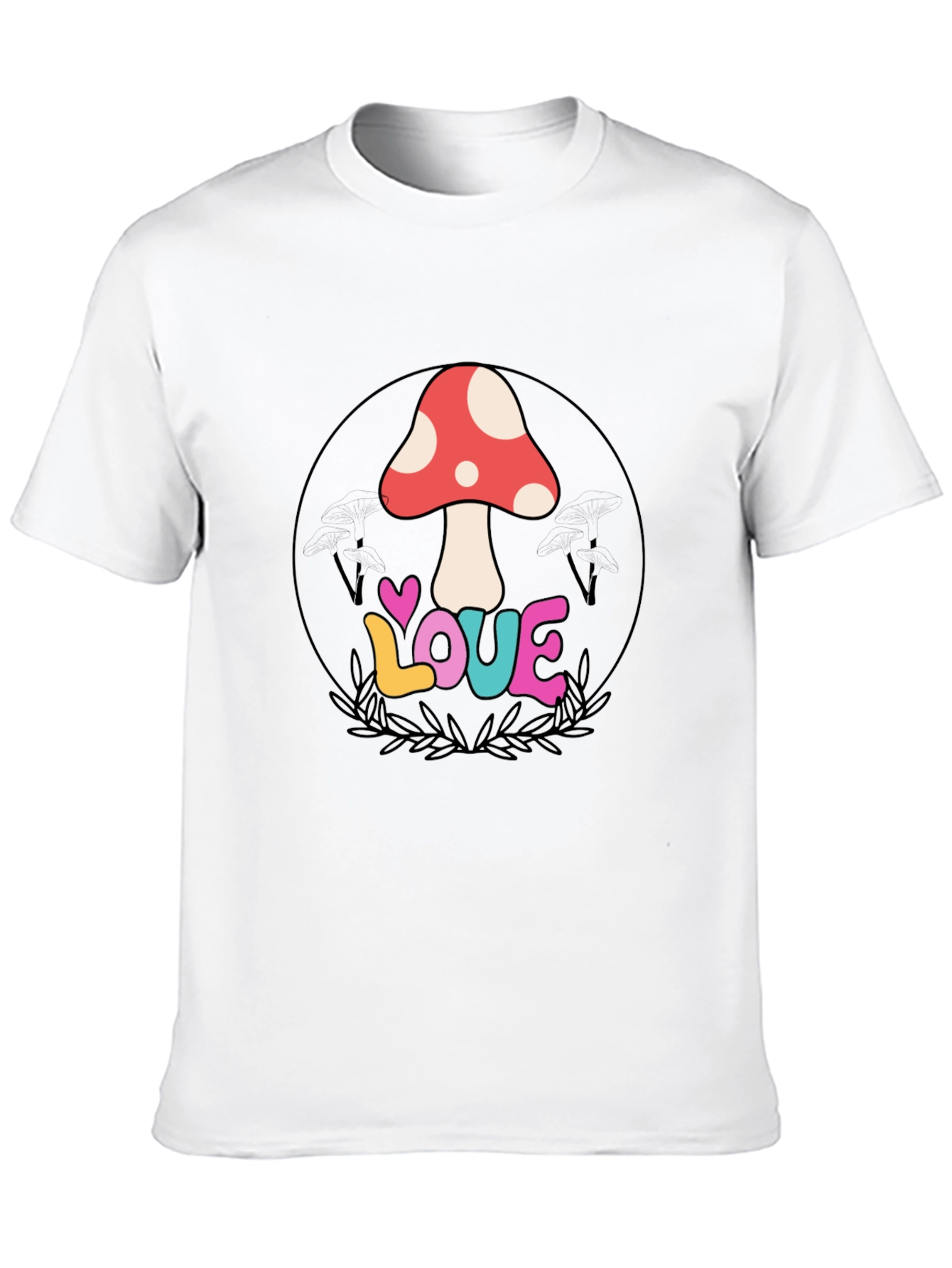 Mushroom Love Graphic Tee - Retro Style