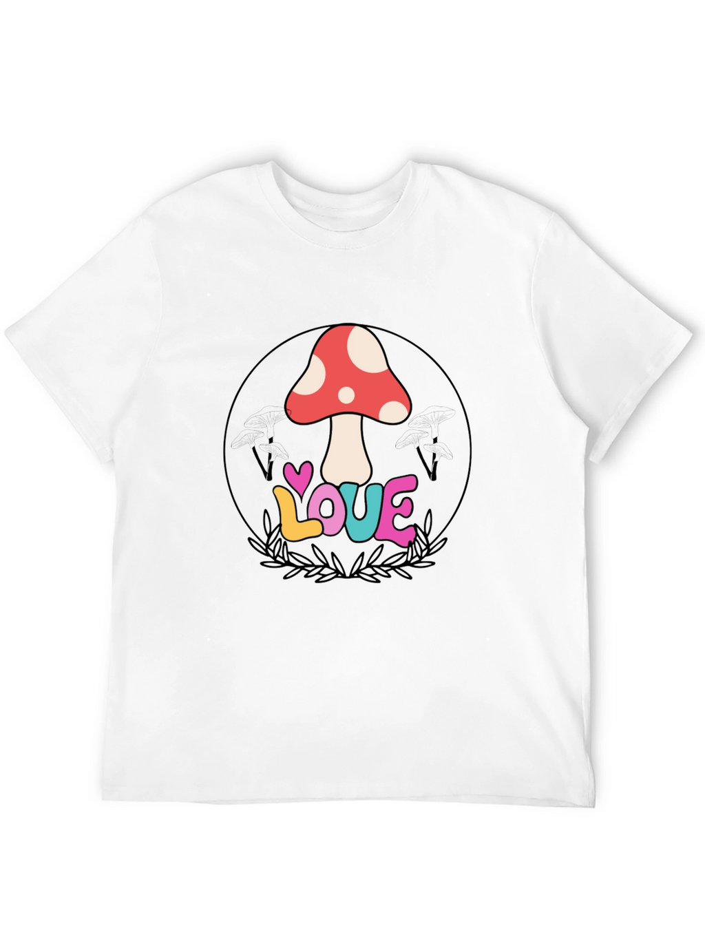 Mushroom Love Graphic Tee - Retro Style
