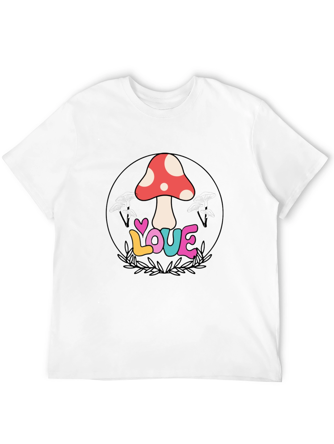 Mushroom Love Graphic Tee - Retro Style