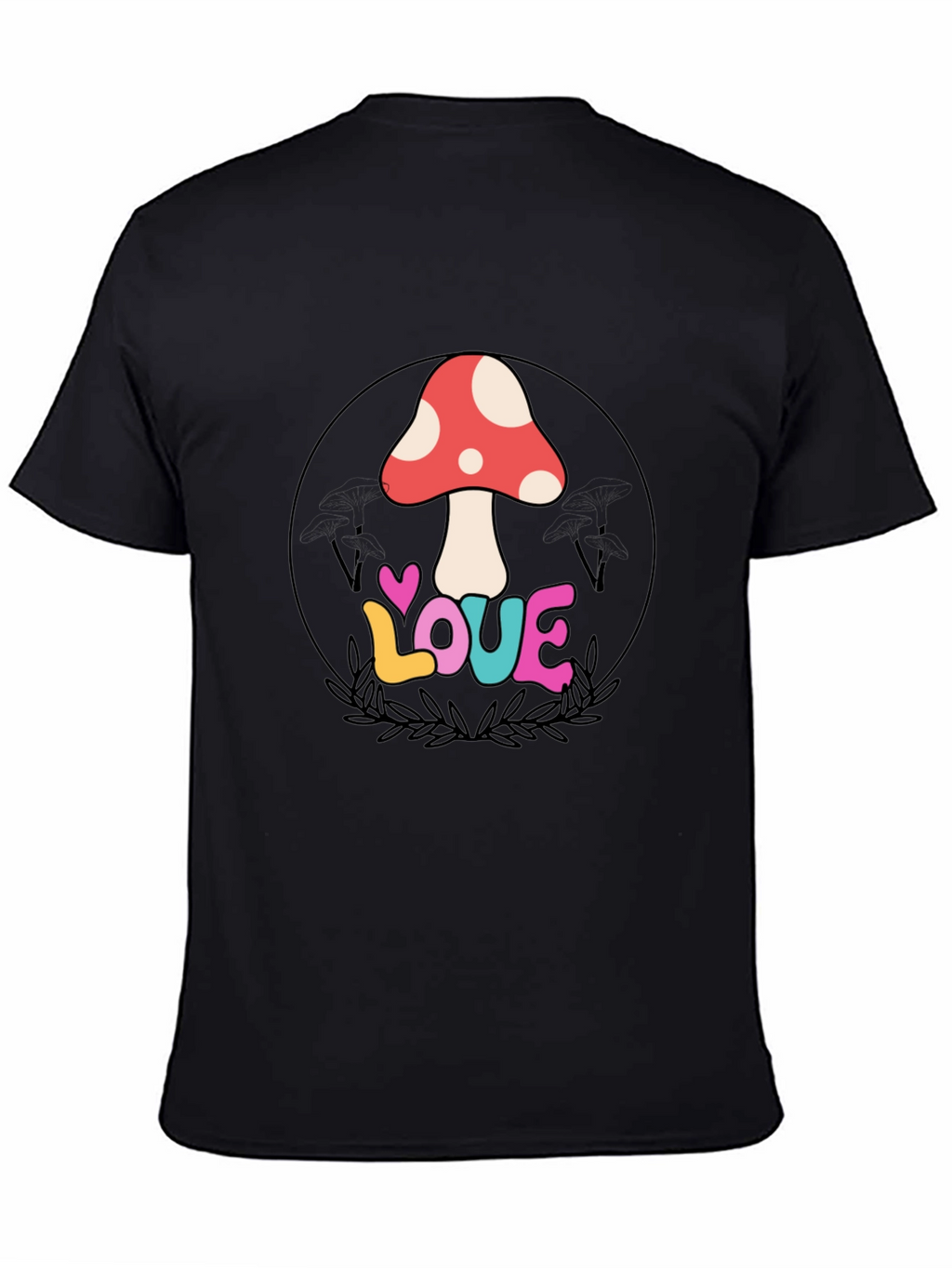 Mushroom Love Graphic Tee - Retro Style