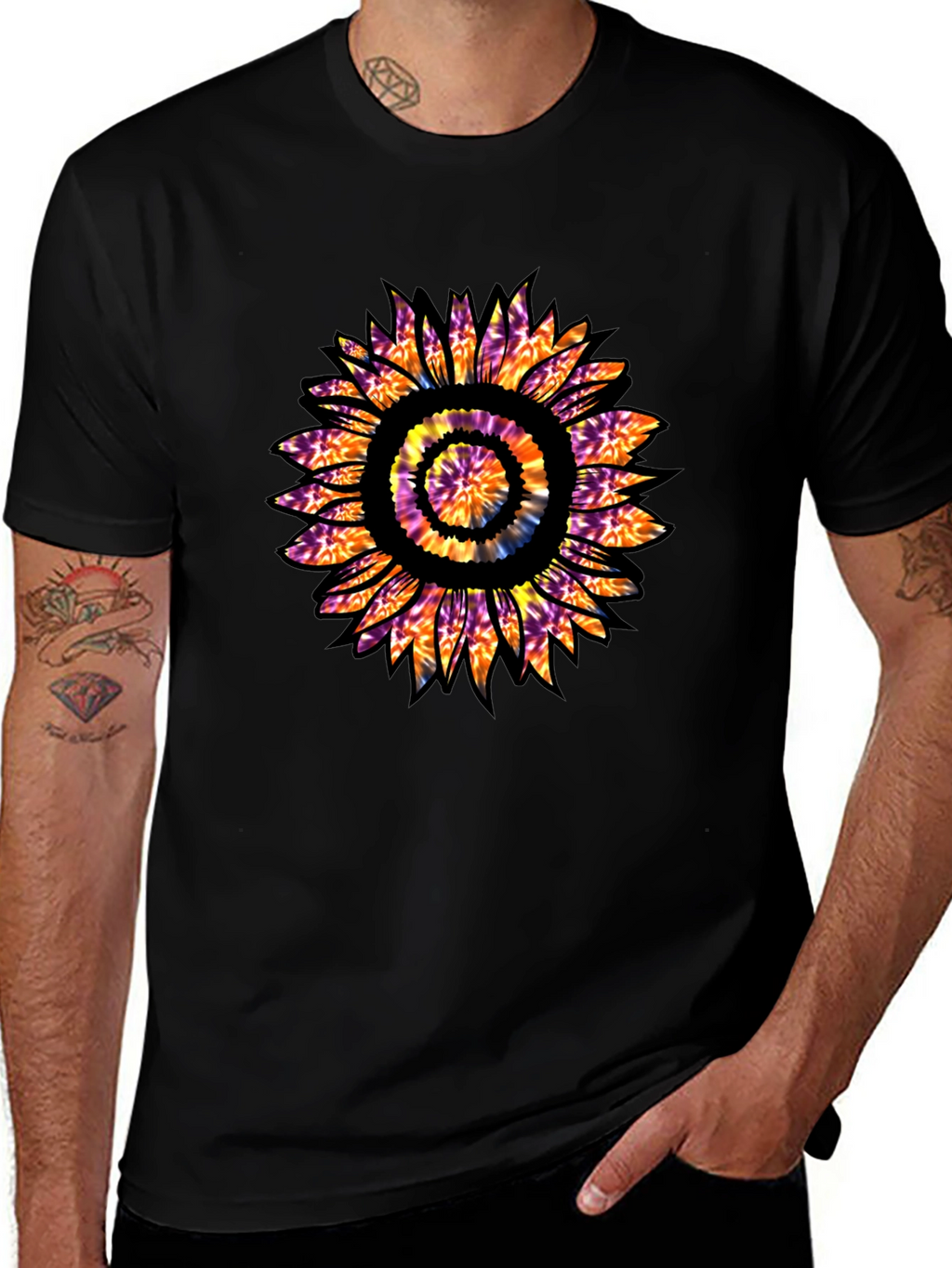 Tie Dye Sunflower Graphic T-Shirt