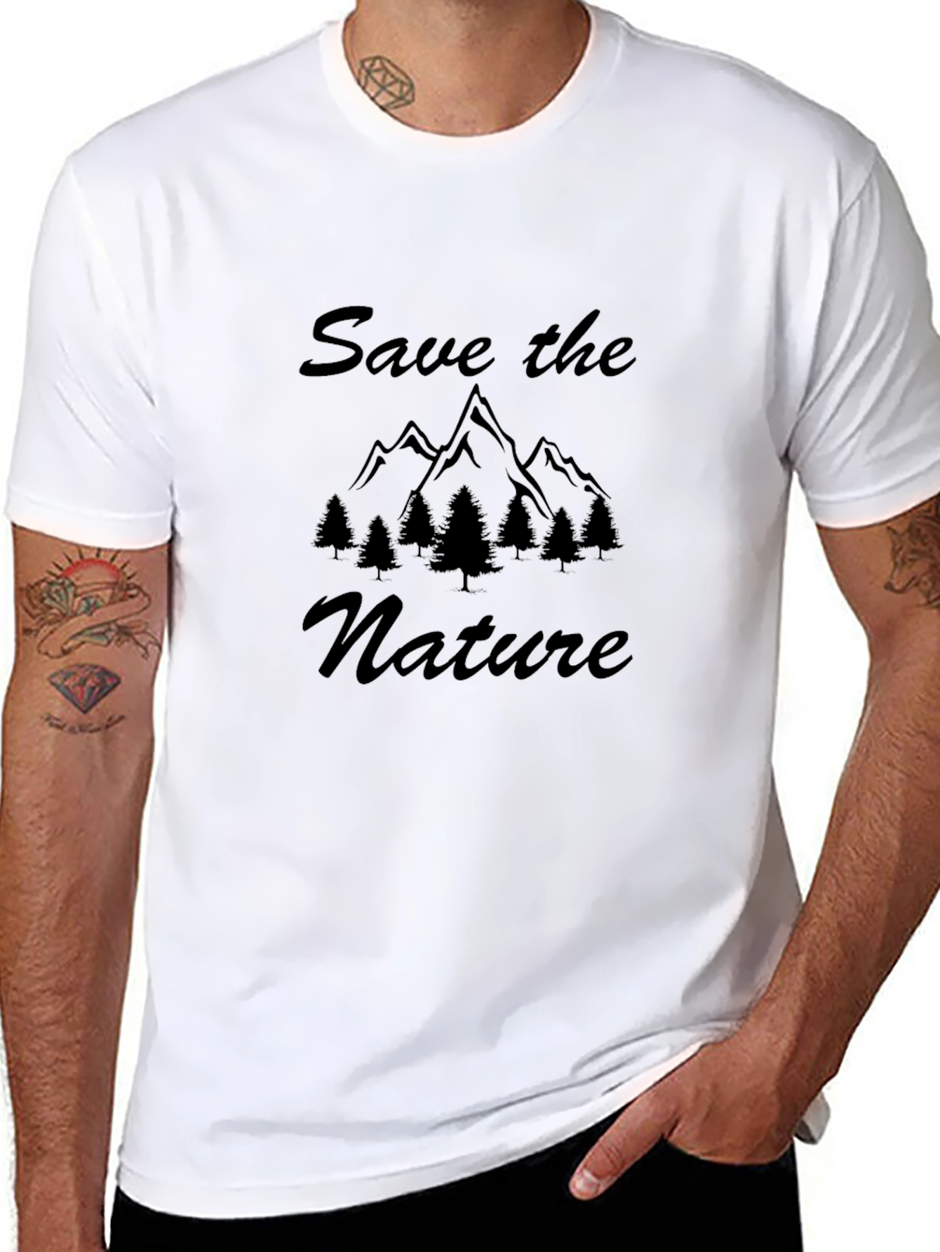 Save the Nature Black T-Shirt for Men