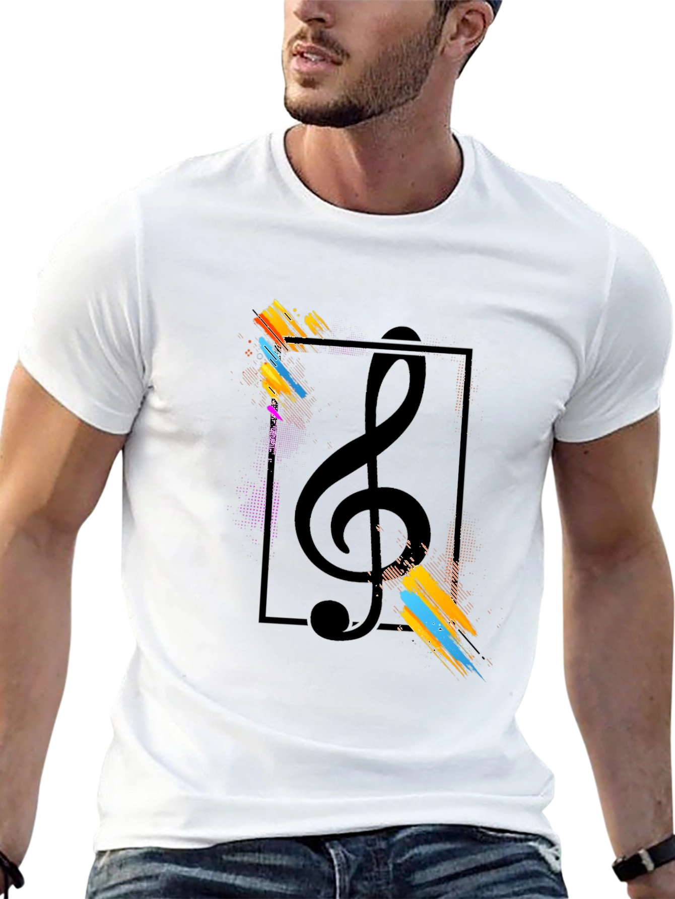Treble Clef Artistic Graphic Tee - Music Lovers T-Shirt
