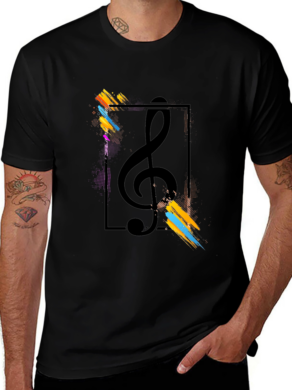 Treble Clef Artistic Graphic Tee - Music Lovers T-Shirt
