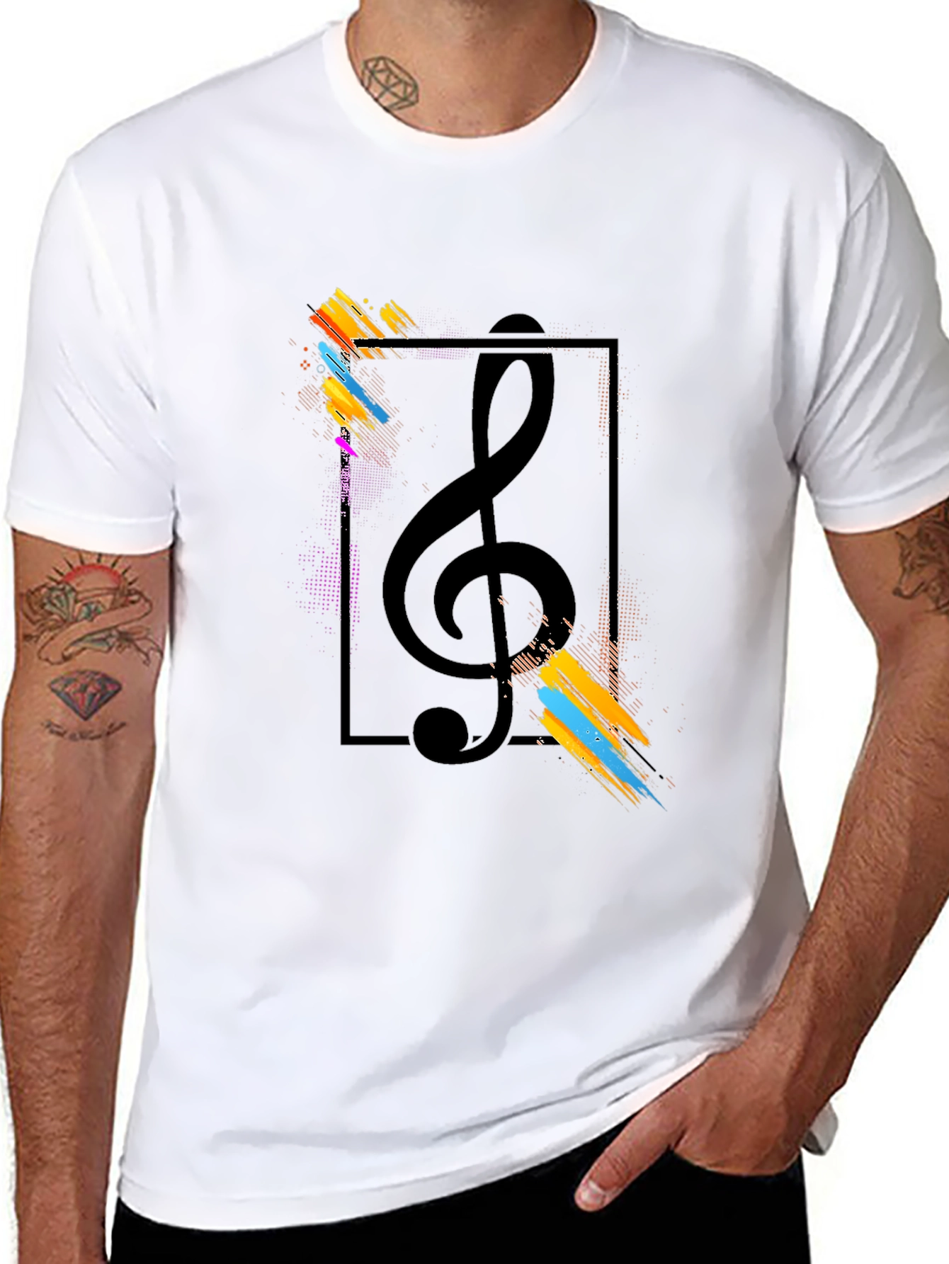 Treble Clef Artistic Graphic Tee - Music Lovers T-Shirt