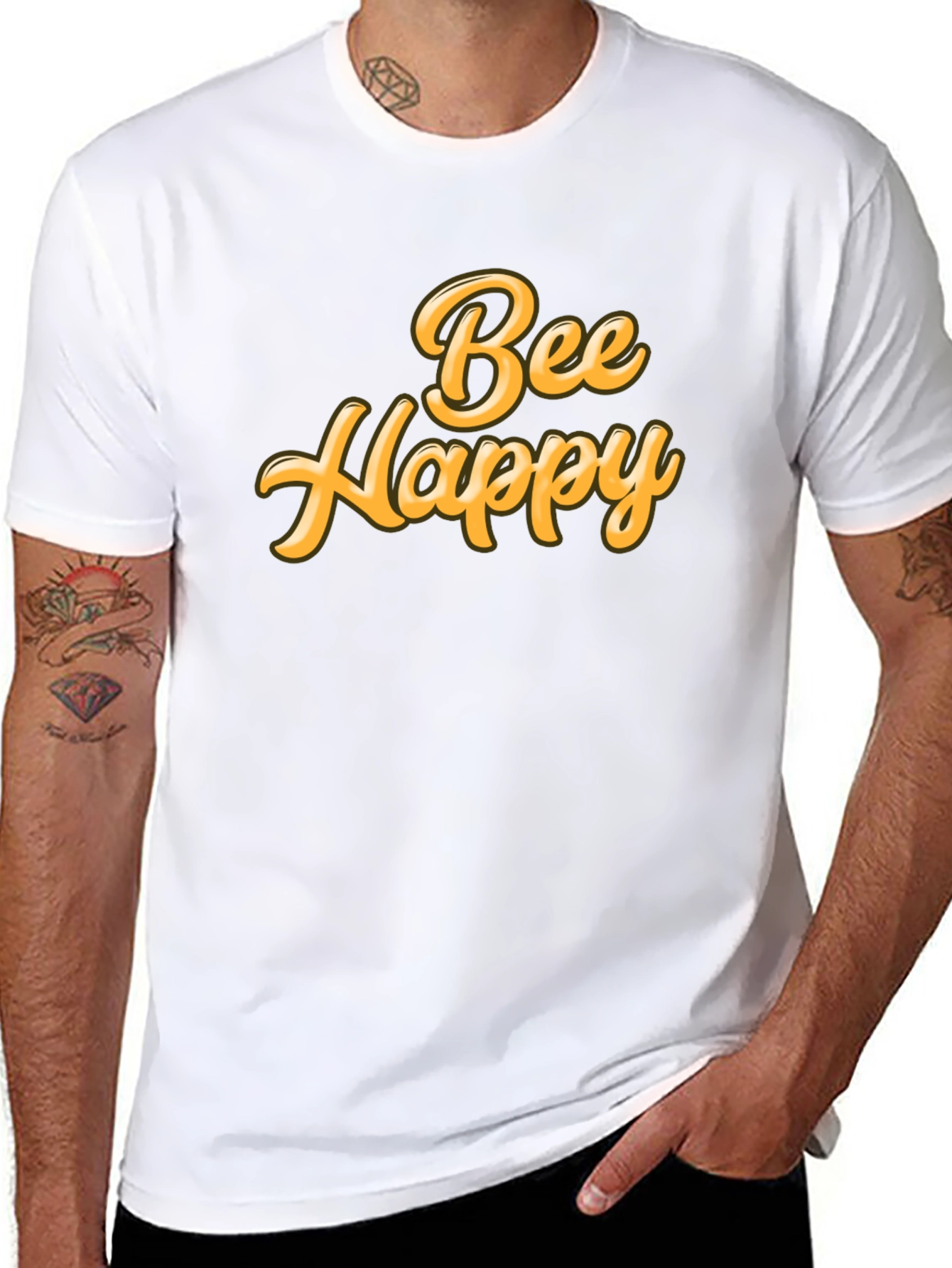 Bee Happy Black Graphic Tee