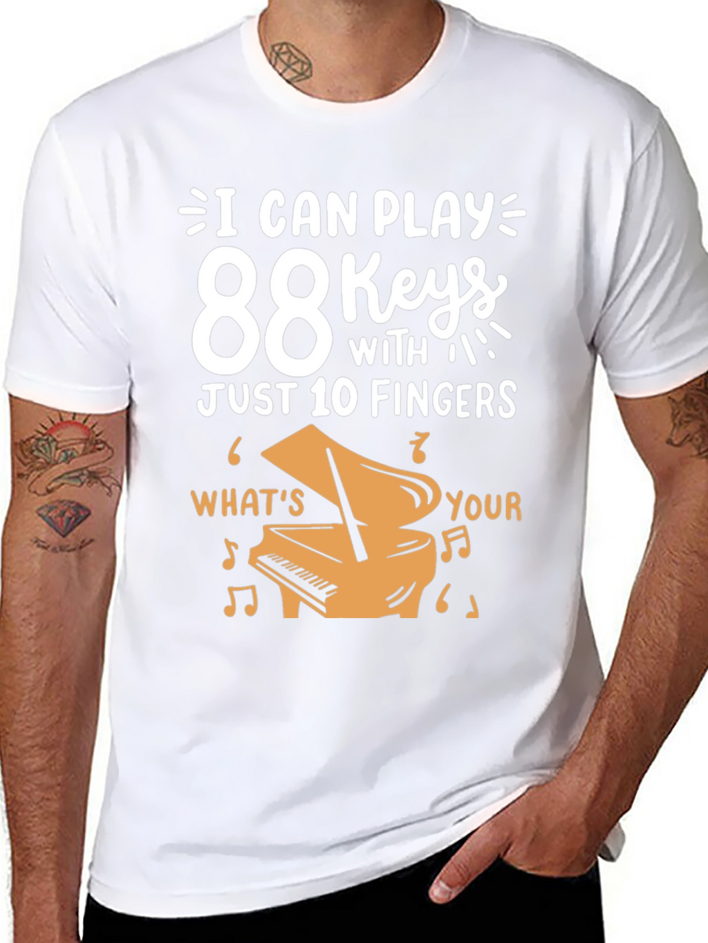 88 Keys Piano Player T-Shirt - Music Lover Gift