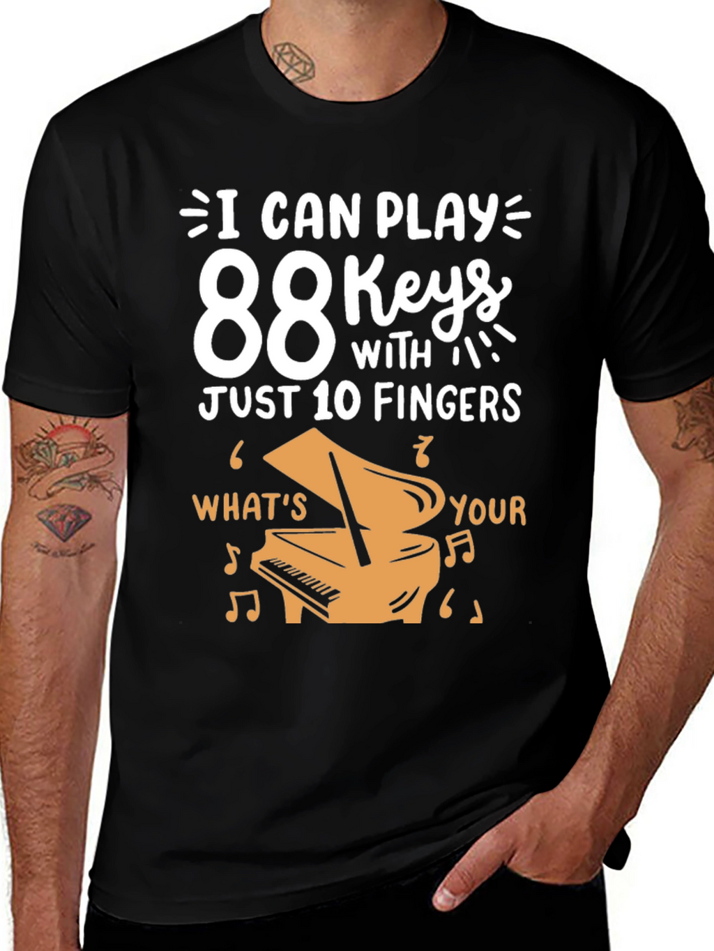 88 Keys Piano Player T-Shirt - Music Lover Gift