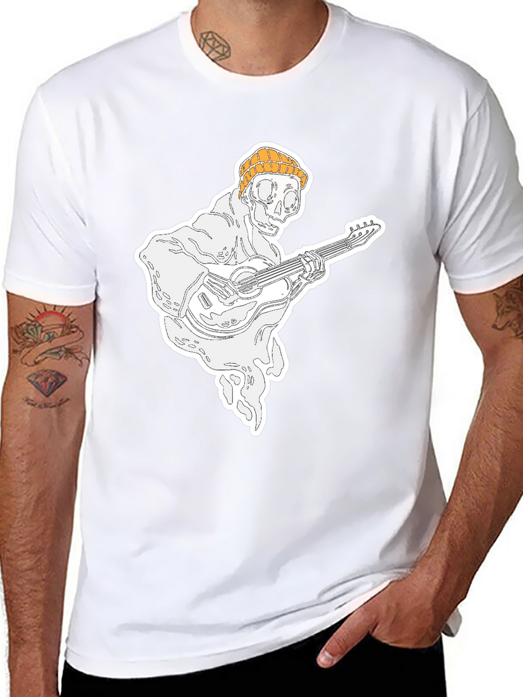 Ghost Guitar Player Black T-Shirt
