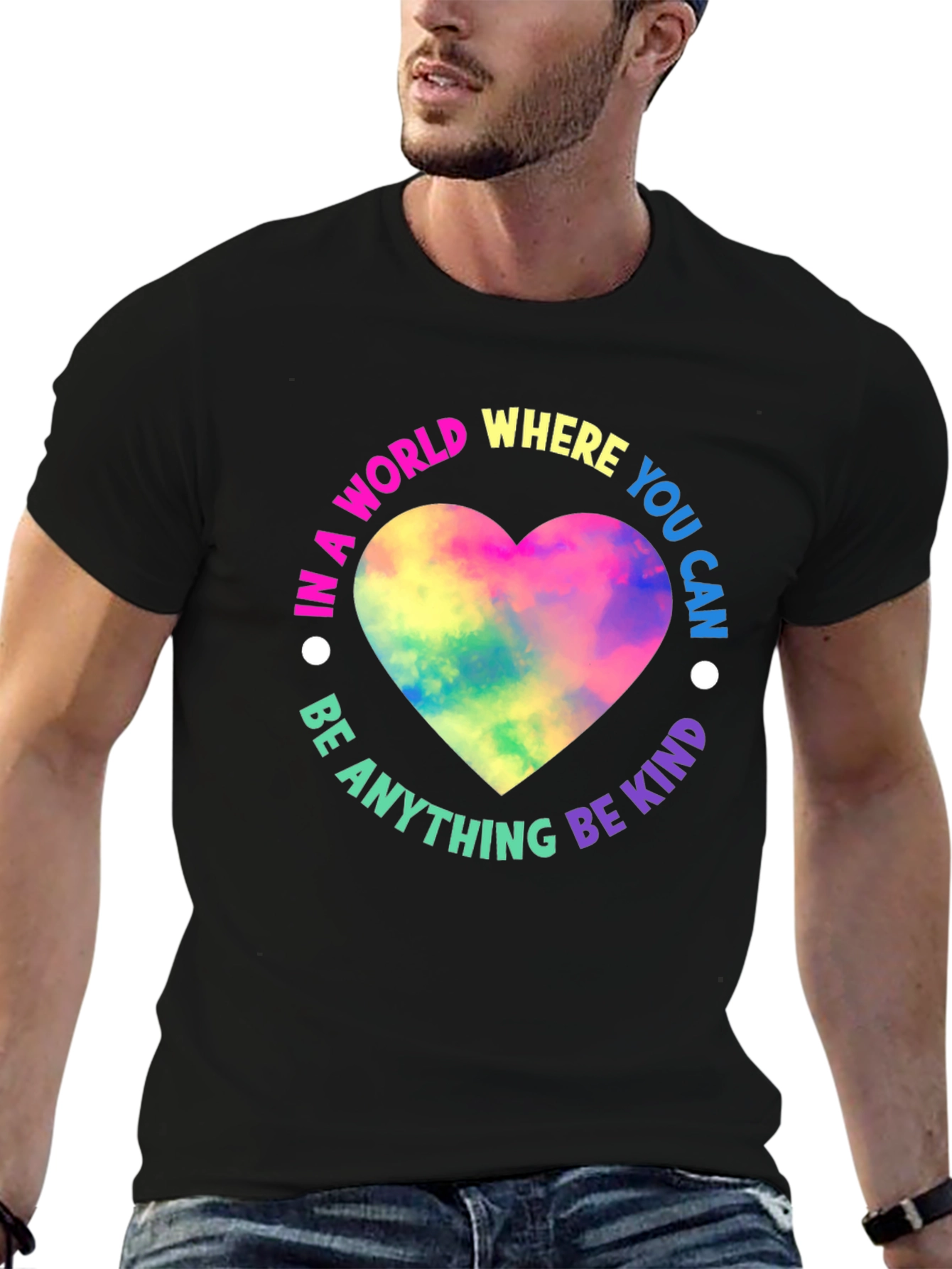 Kindness Heart Graphic Black T-Shirt