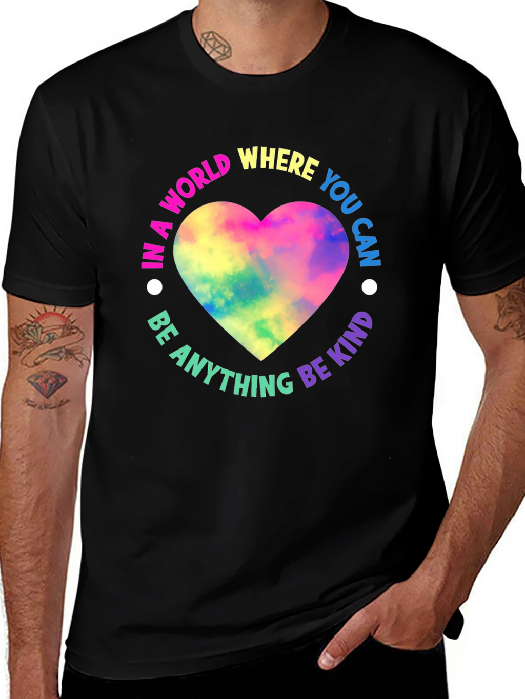 Kindness Heart Graphic Black T-Shirt