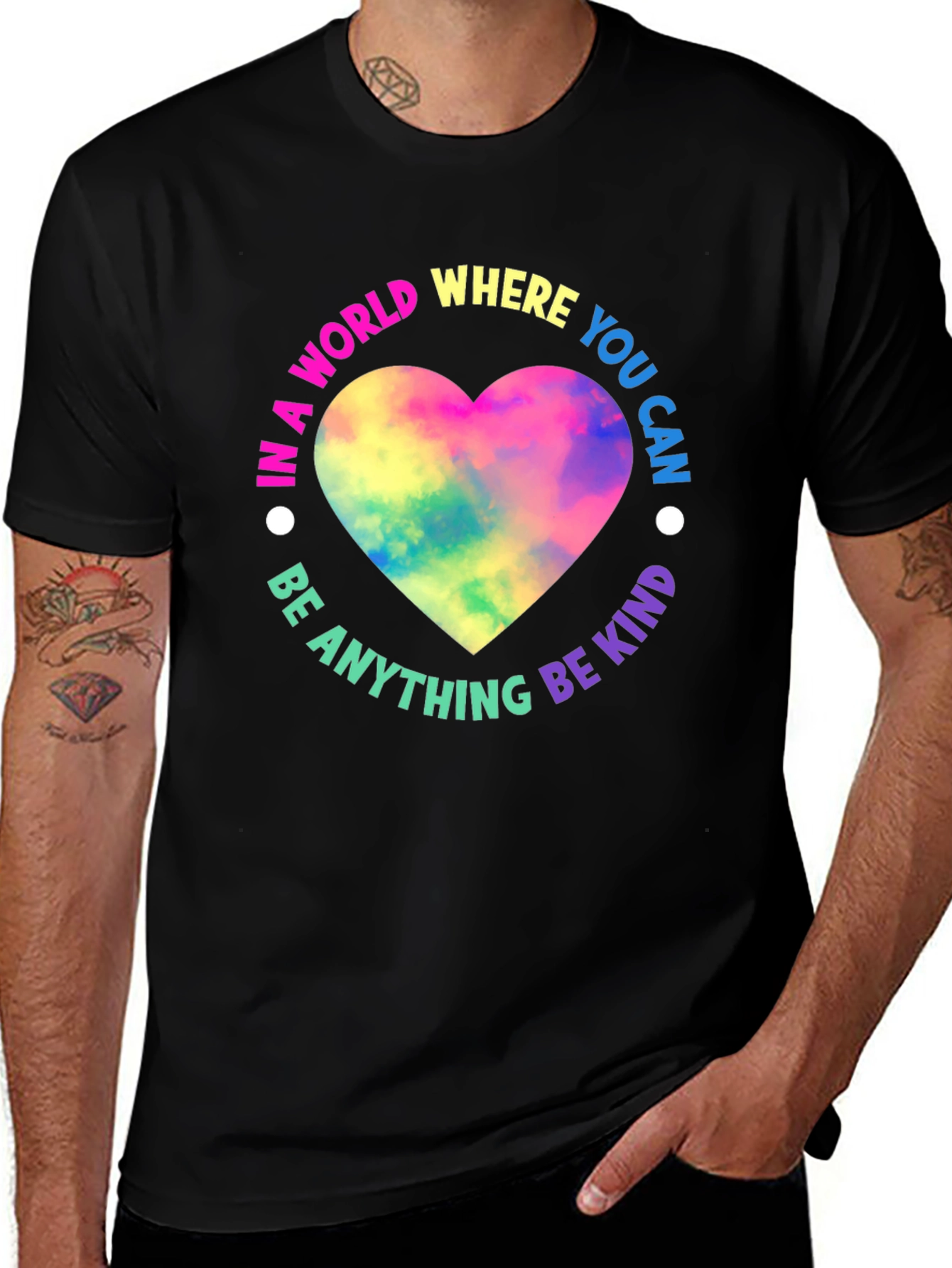 Kindness Heart Graphic Black T-Shirt
