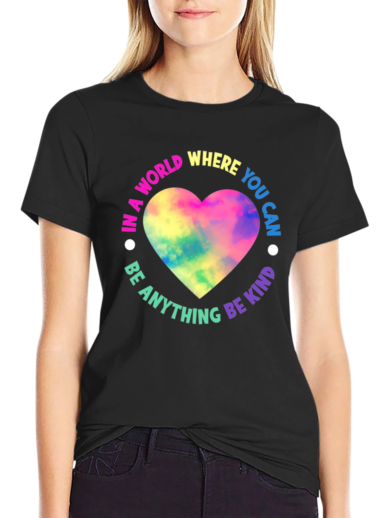 Kindness Heart Graphic Black T-Shirt