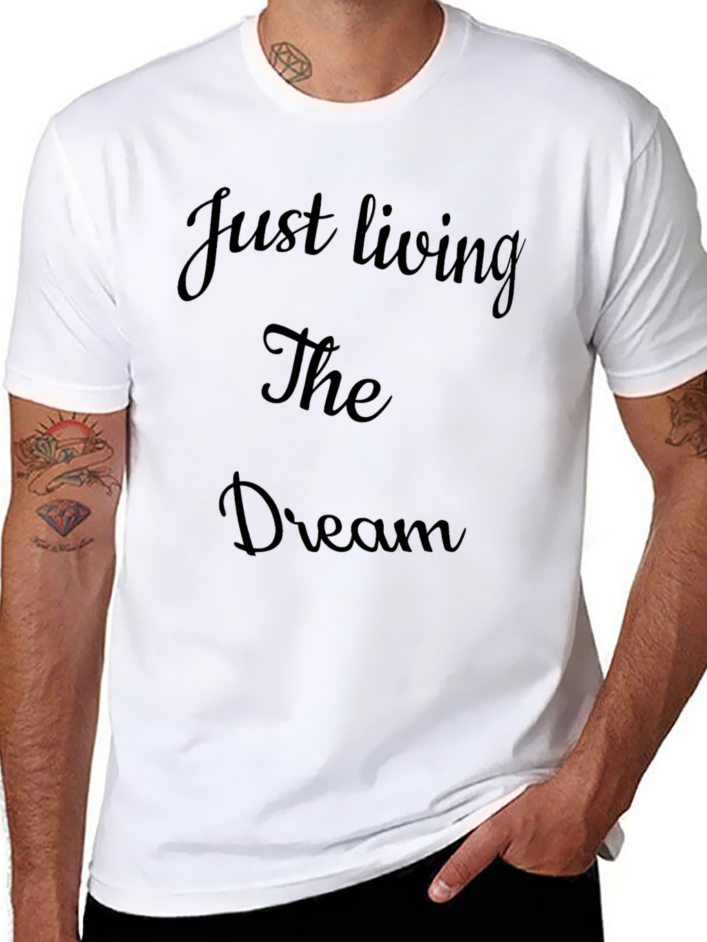 Just Living The Dream T-Shirt Mens Casual Cotton Tee