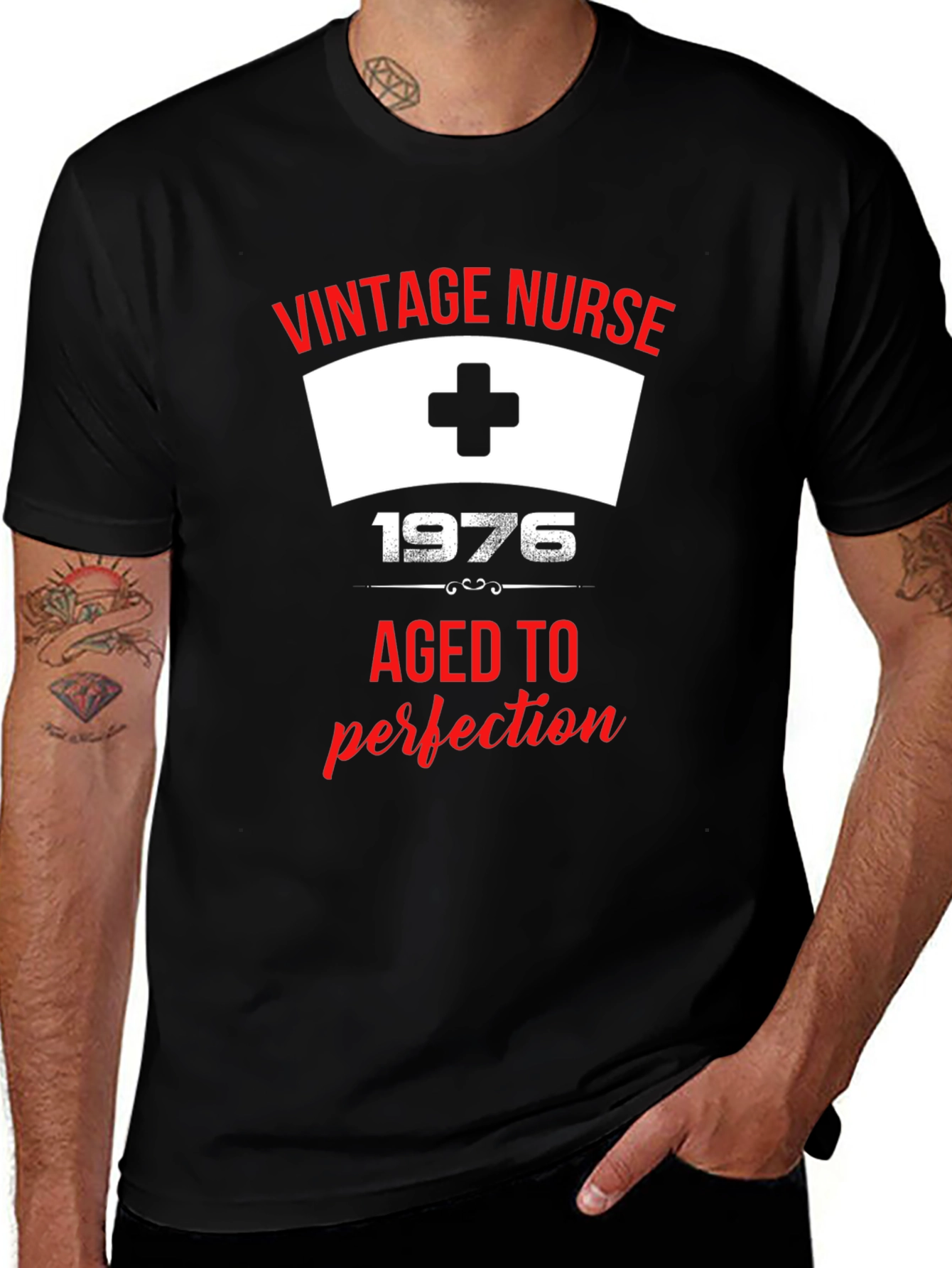 Vintage Nurse 1976 Aged To Perfection Graphic T-Shirt