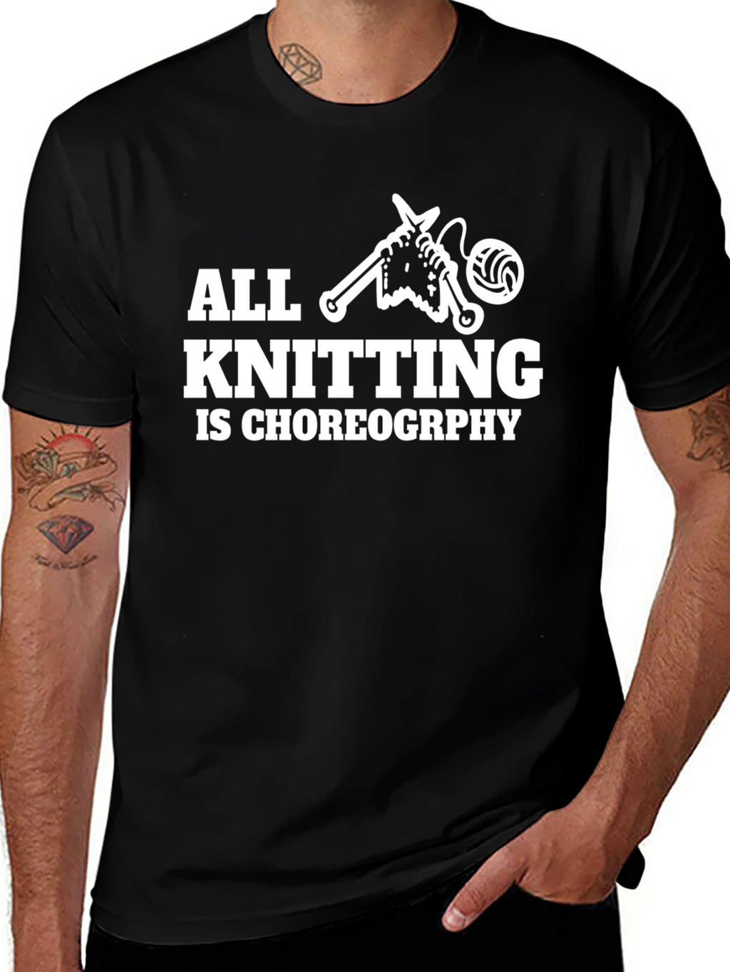 All Knitting is Choreography Black T-Shirt