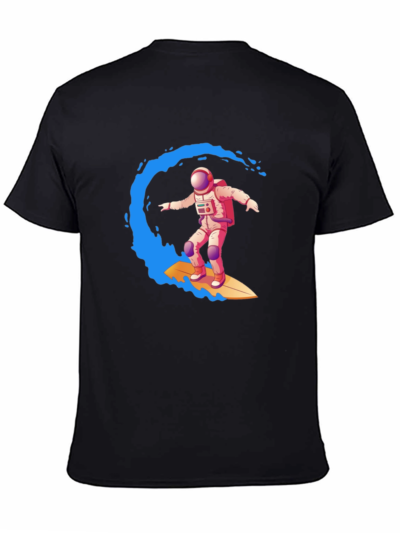 Astronaut Surfing Graphic Tee - Outer Space Wave