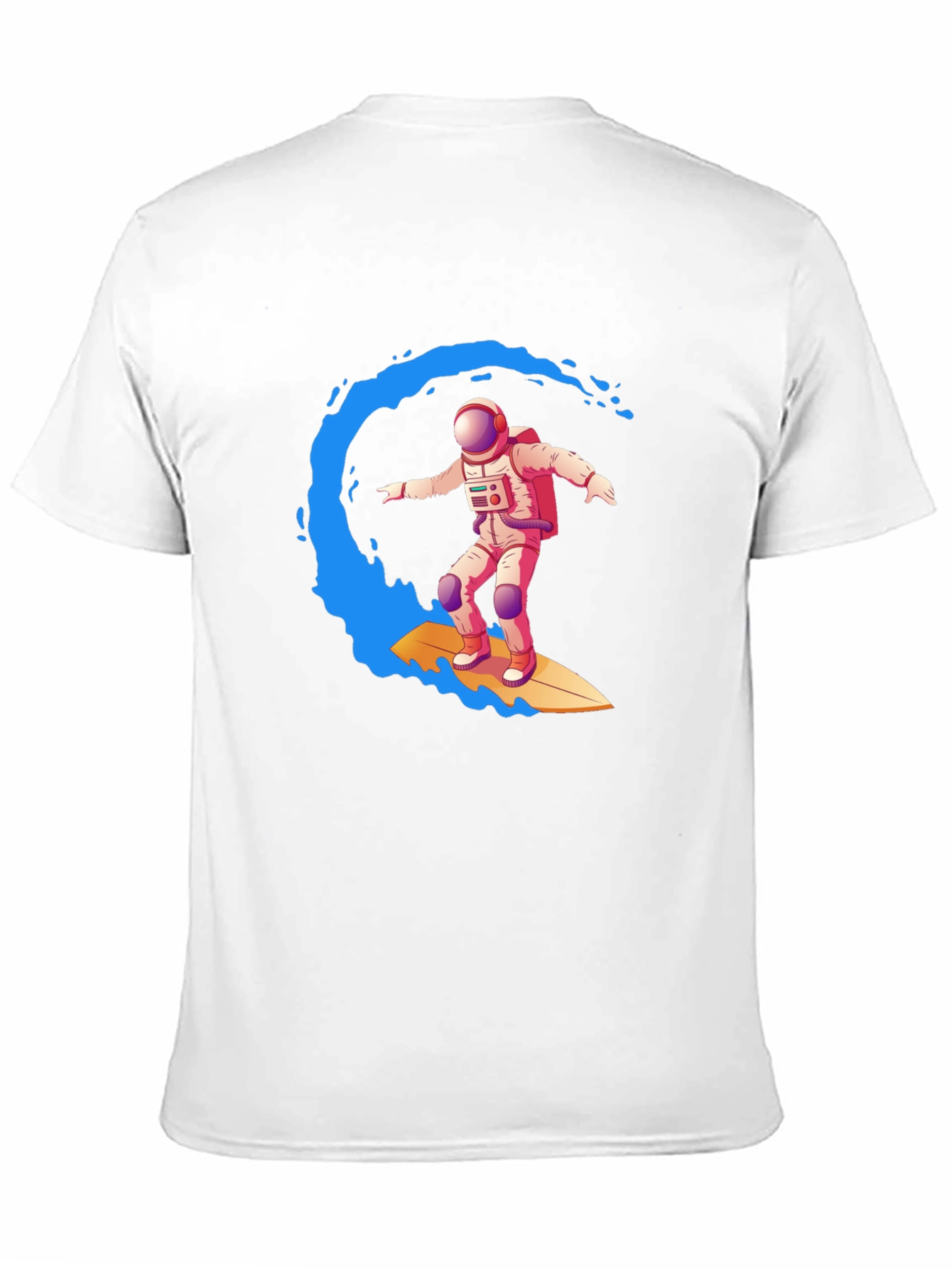 Astronaut Surfing Graphic Tee - Outer Space Wave