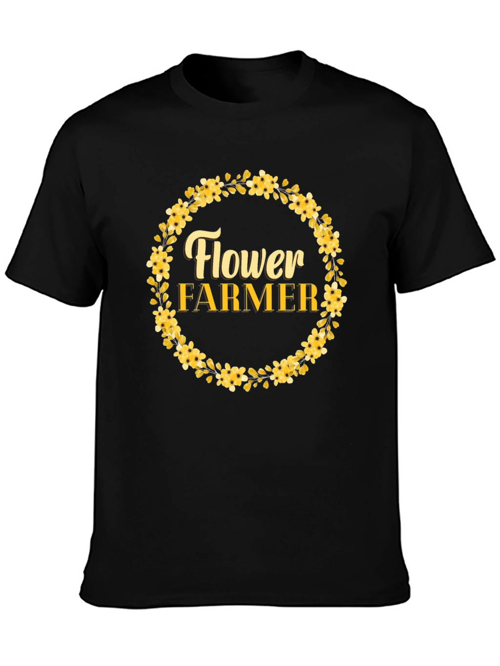 Flower Farmer Graphic T-Shirt - Floral Wreath Design