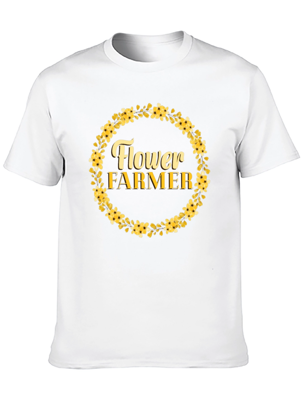 Flower Farmer Graphic T-Shirt - Floral Wreath Design