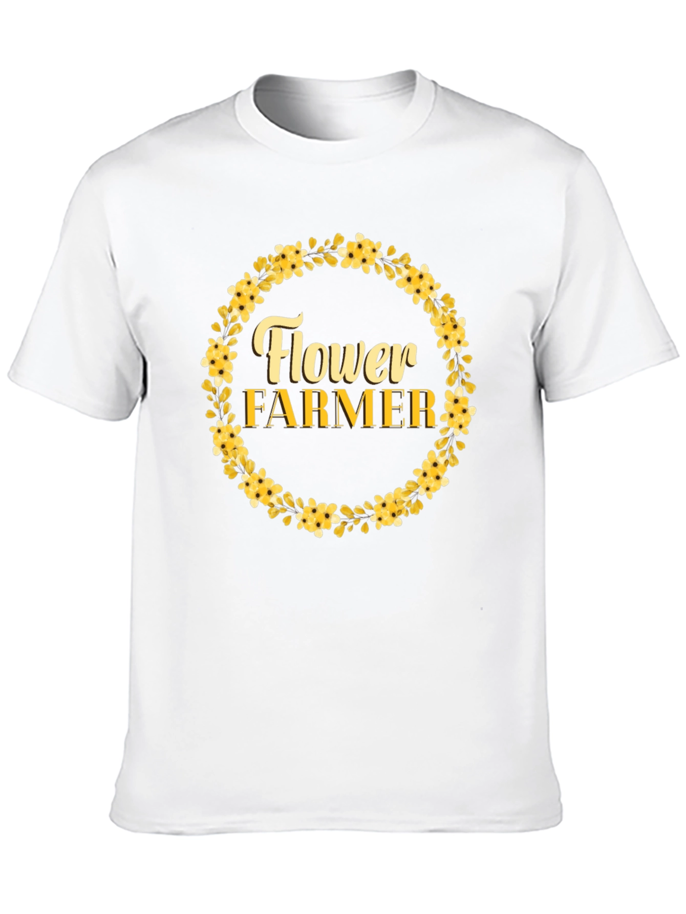 Flower Farmer Graphic T-Shirt - Floral Wreath Design
