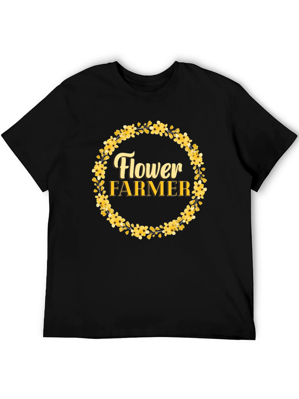 Flower Farmer Graphic T-Shirt - Floral Wreath Design