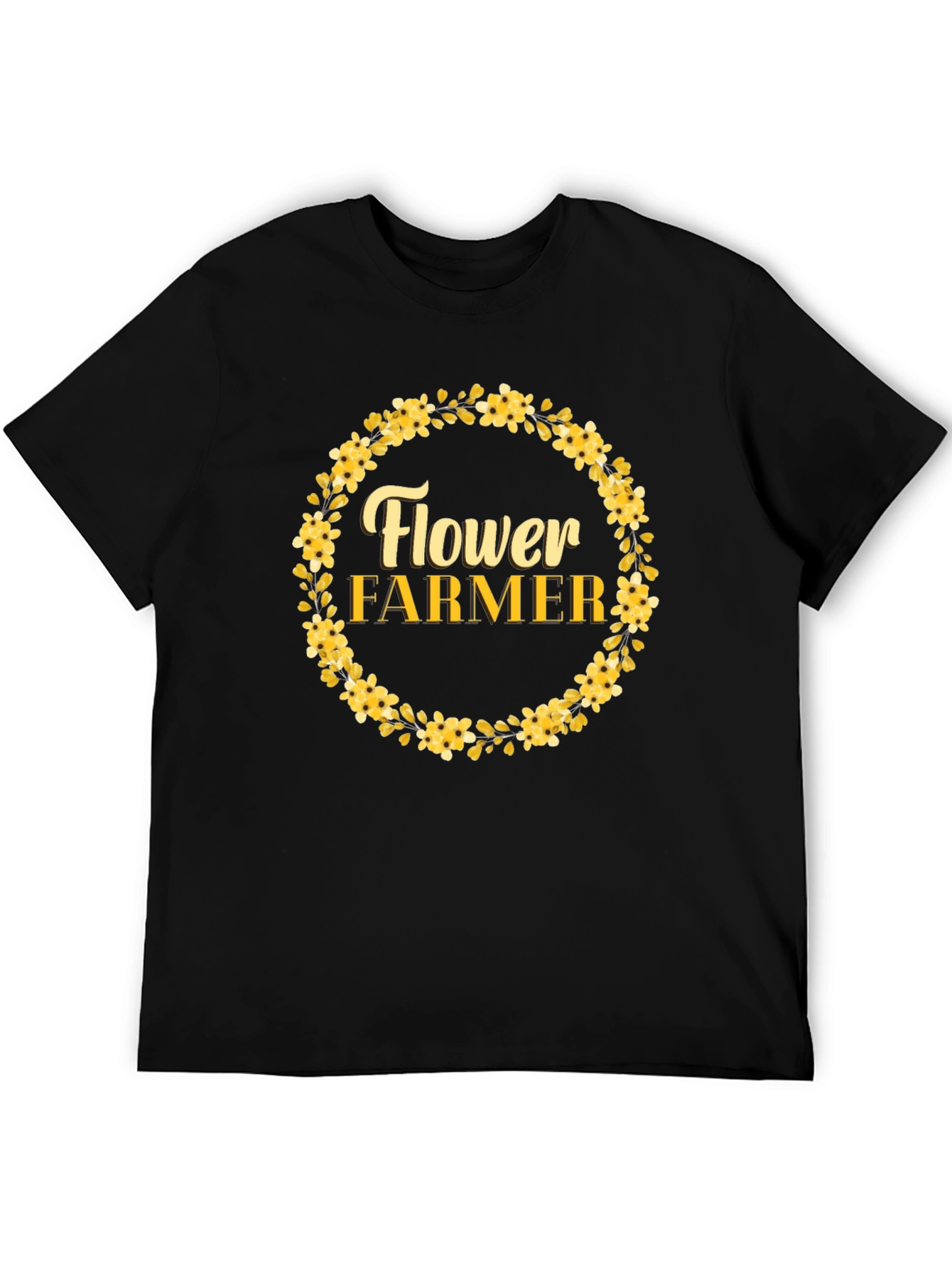 Flower Farmer Graphic T-Shirt - Floral Wreath Design