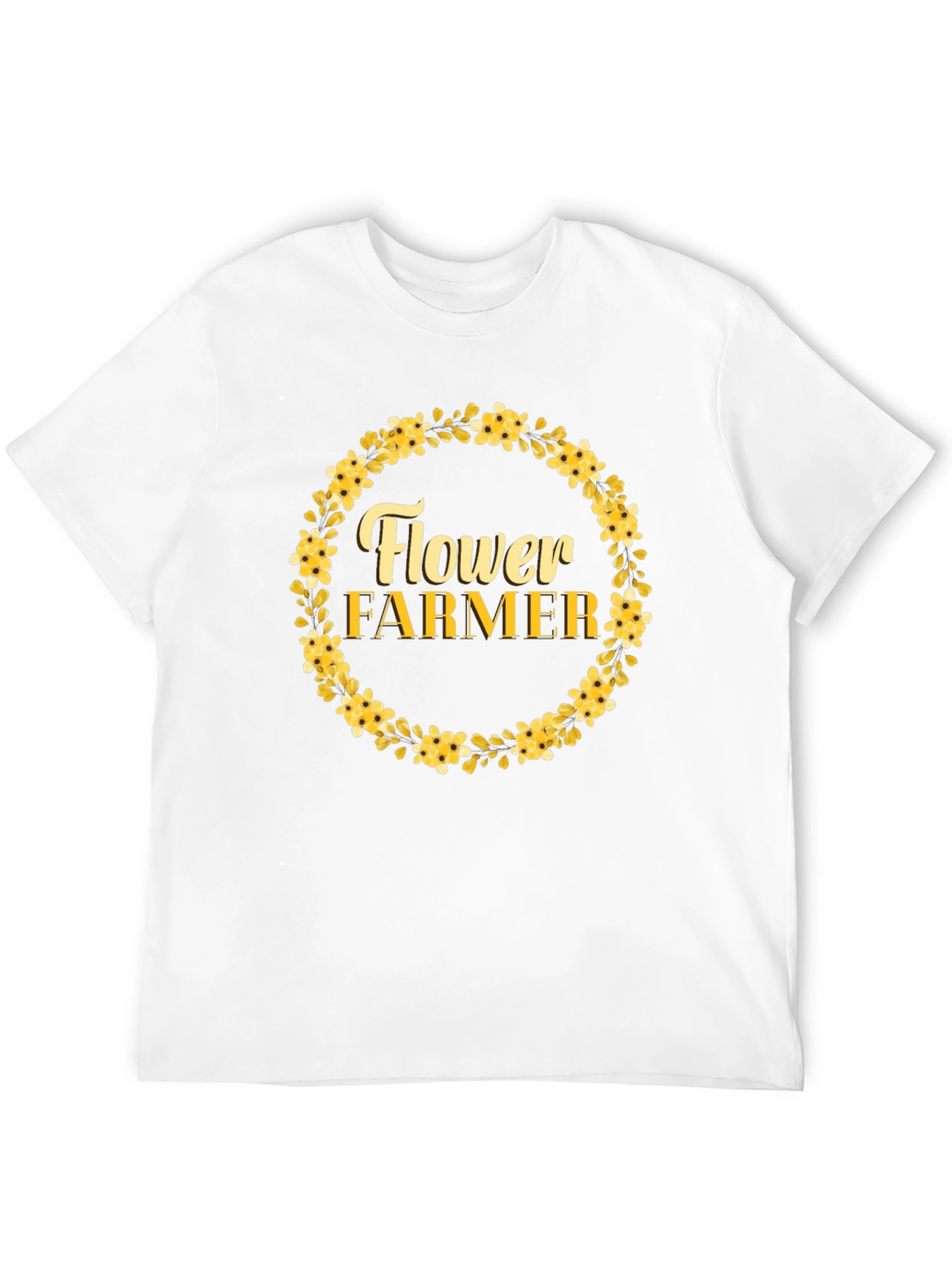 Flower Farmer Graphic T-Shirt - Floral Wreath Design