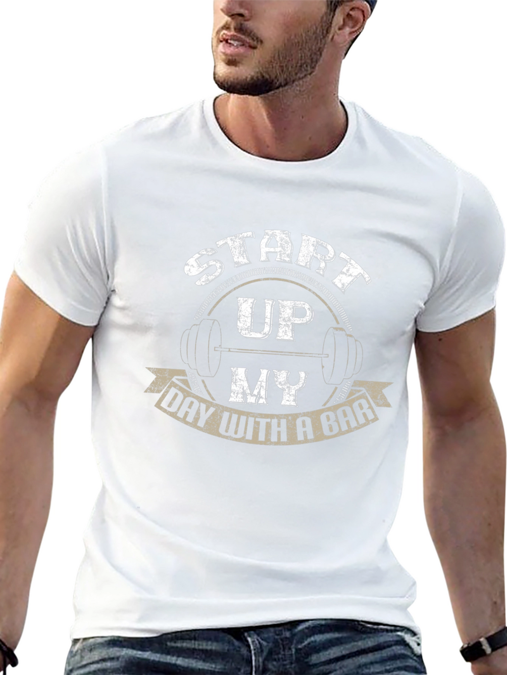 Weightlifting T-Shirt: Start Up My Day With a Bar