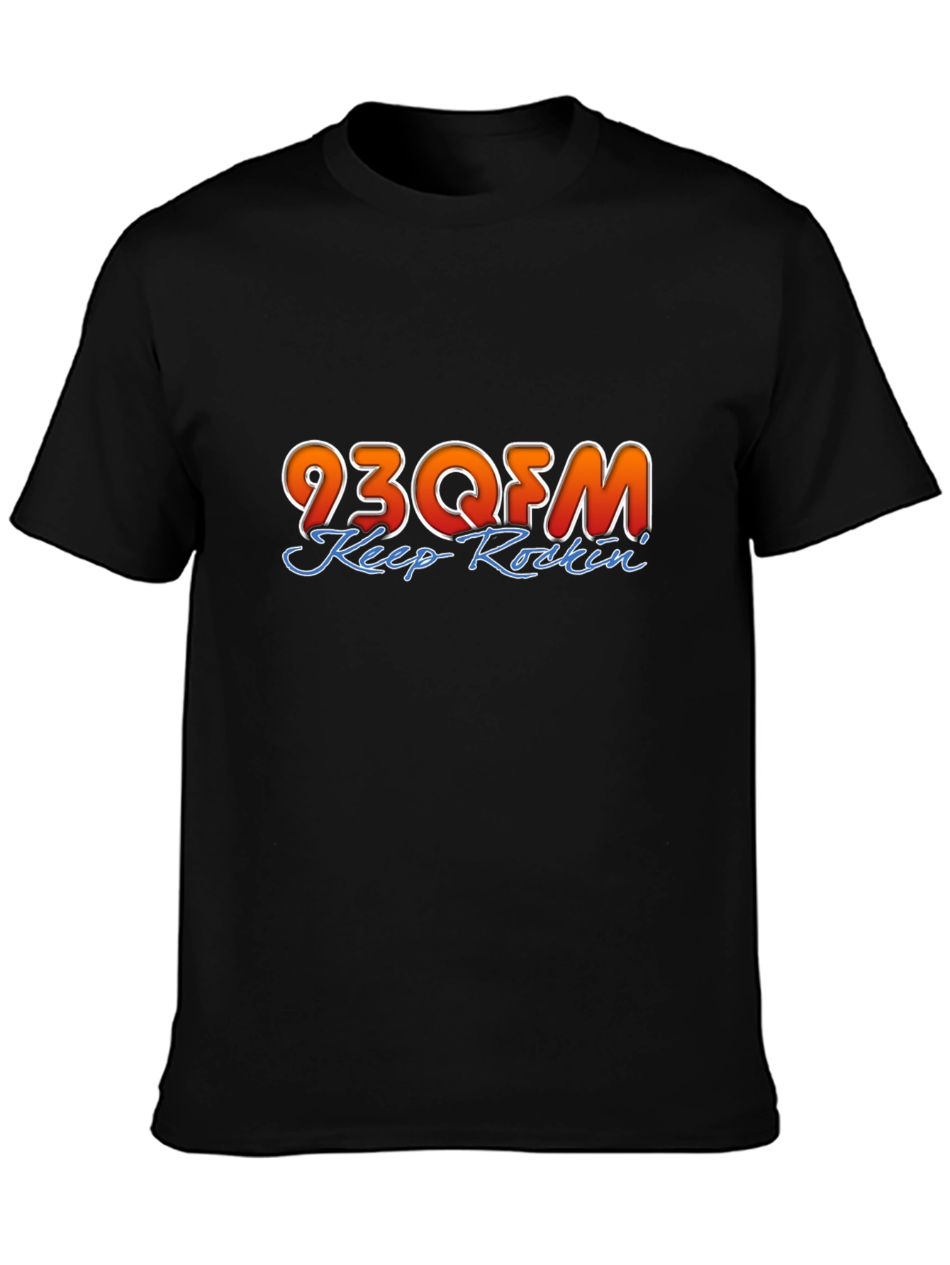 93QFM Keep Rockin Black T-Shirt