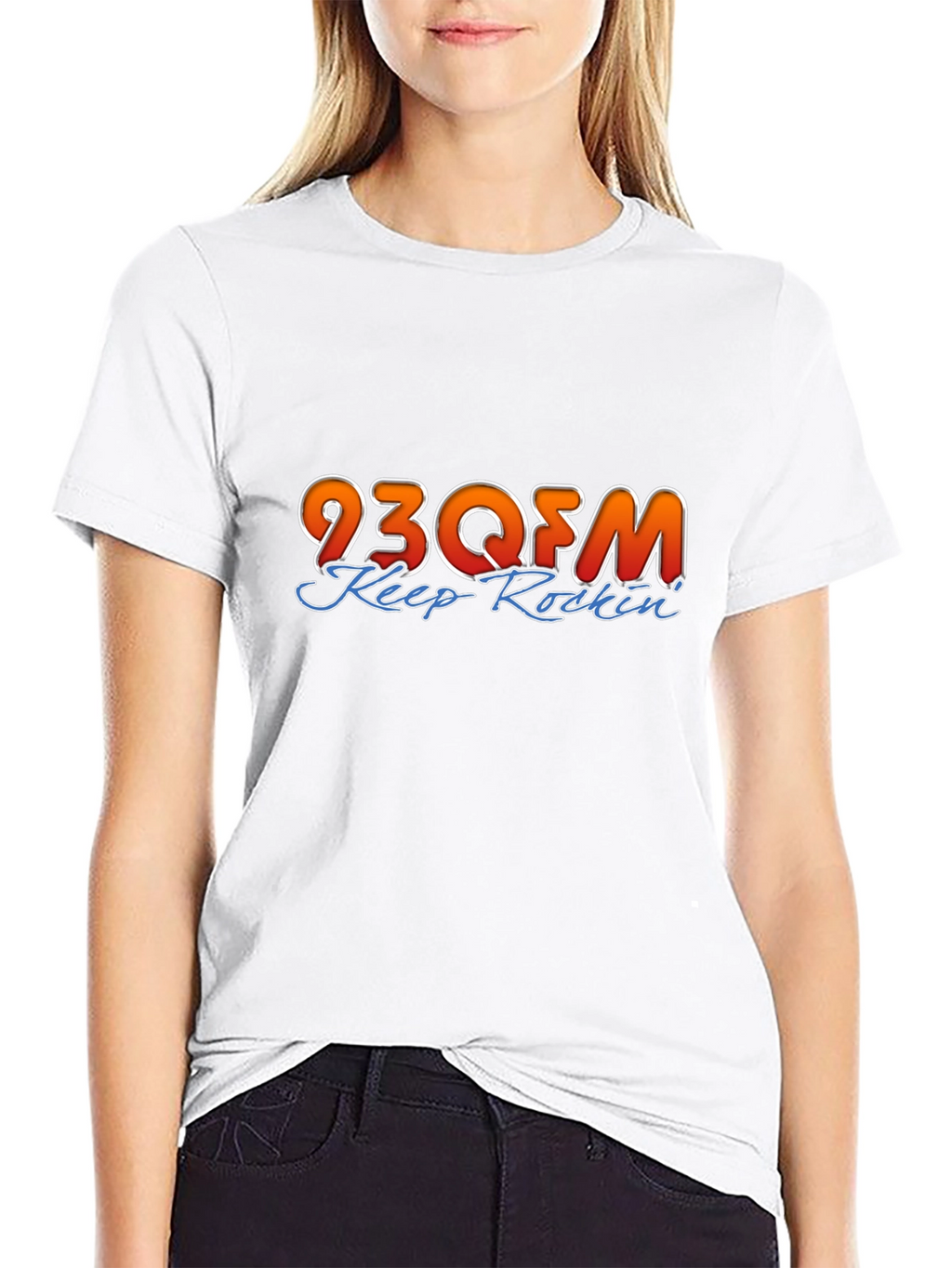 93QFM Keep Rockin Black T-Shirt