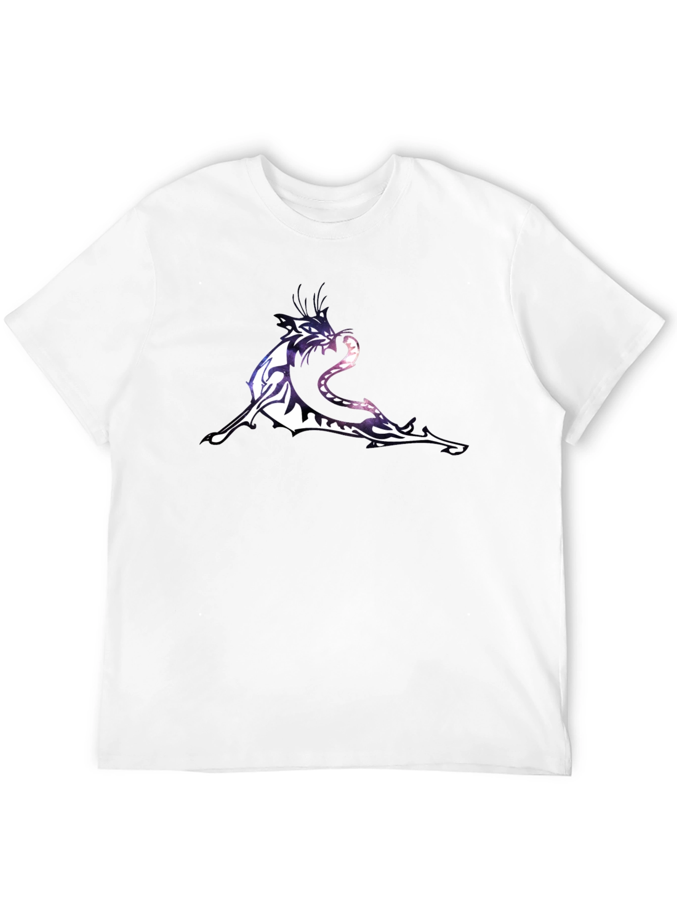 Black Graphic T-Shirt with Tiger & Snake Design