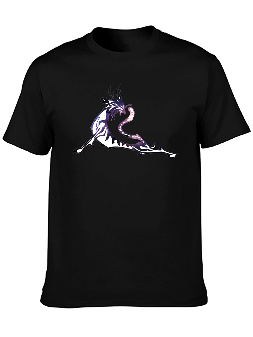 Black Graphic T-Shirt with Tiger & Snake Design