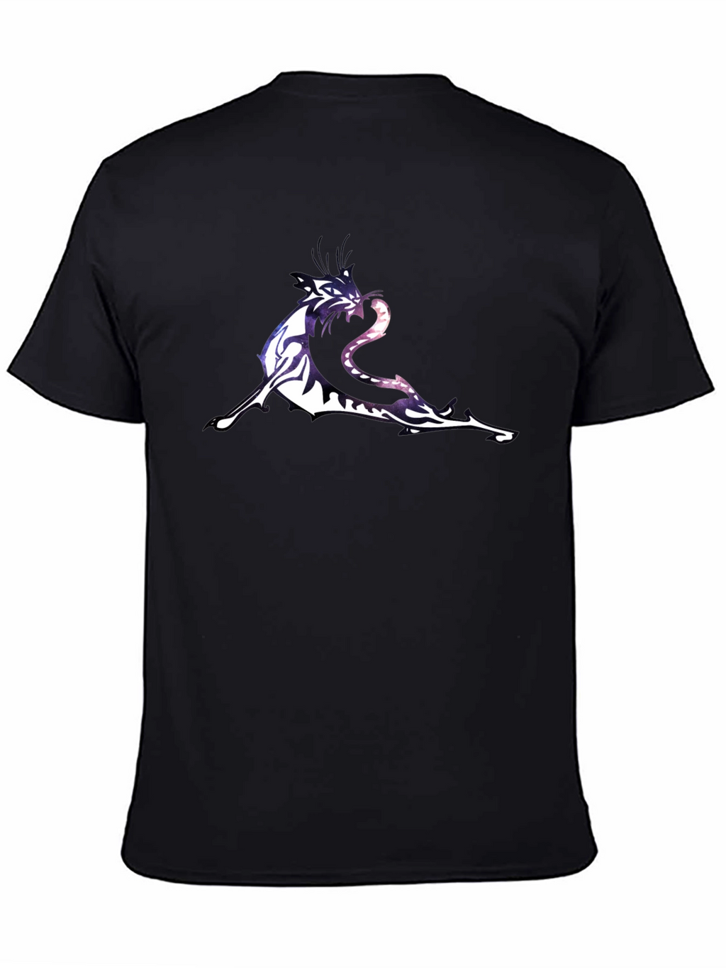 Black Graphic T-Shirt with Tiger & Snake Design